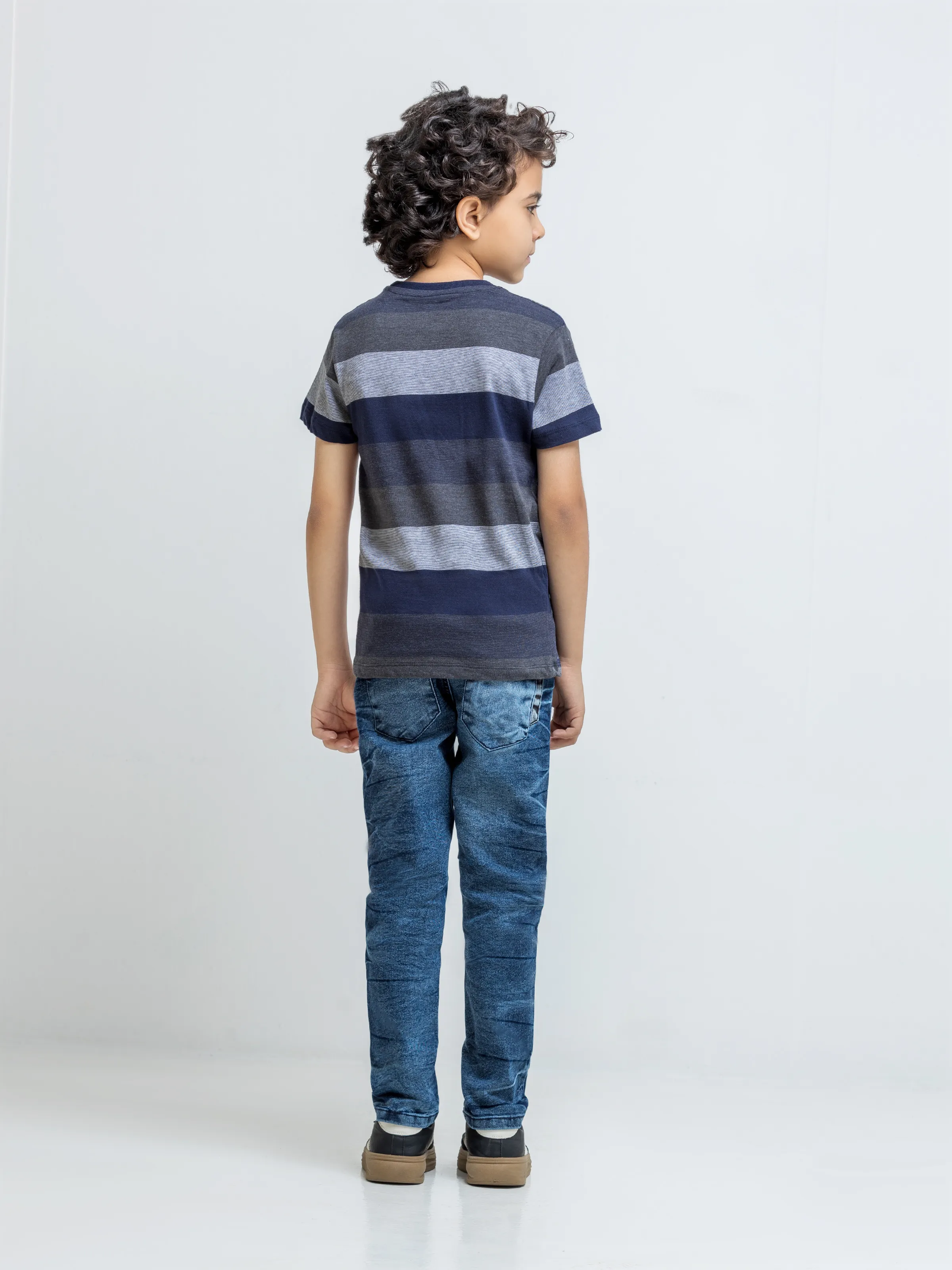Boy's Grey & Blue T-Shirt - EBTTS5-029 - Image 5