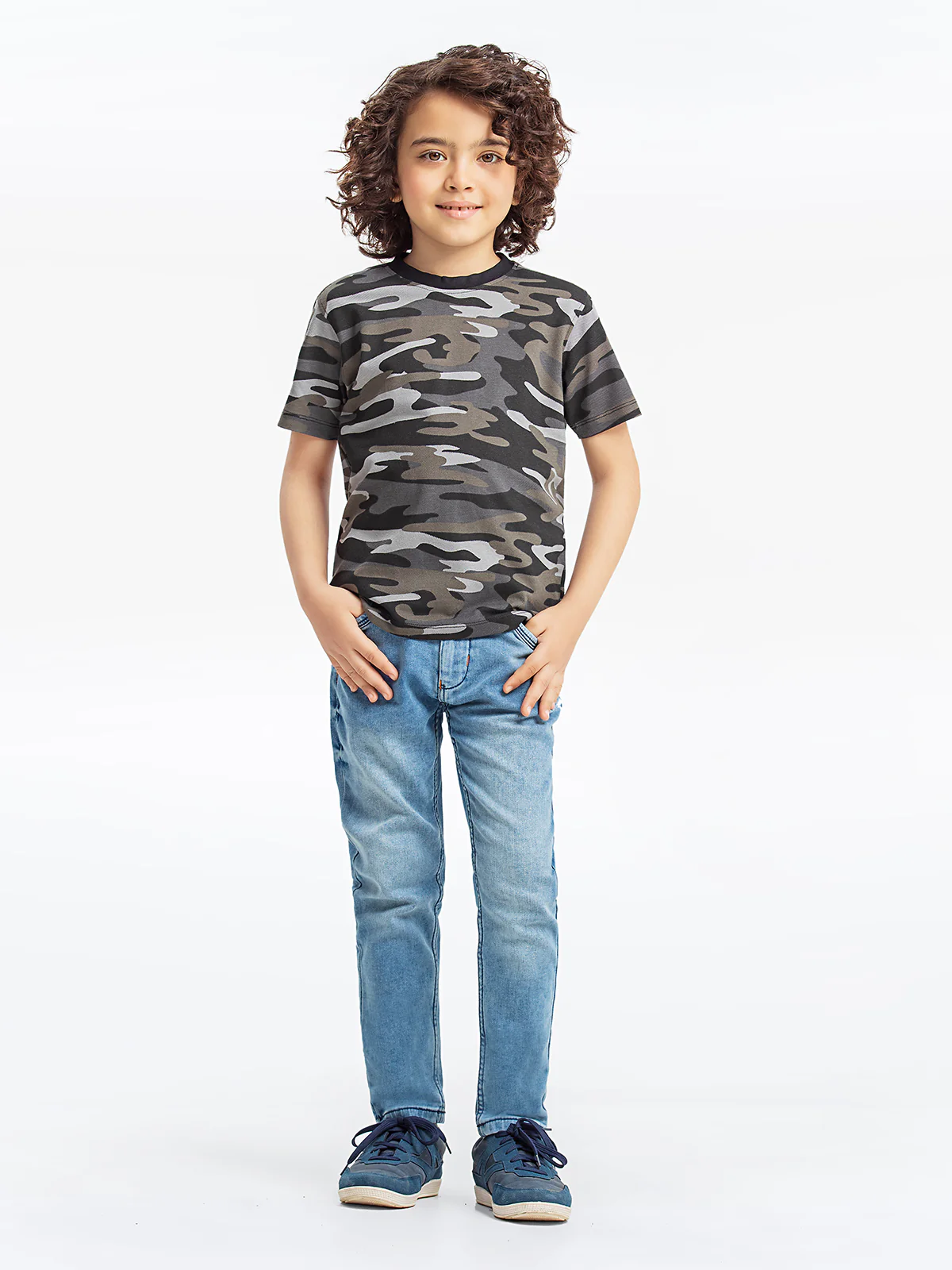 Boy's Grey Camo T-Shirt - EBTTS23-054 - Image 2