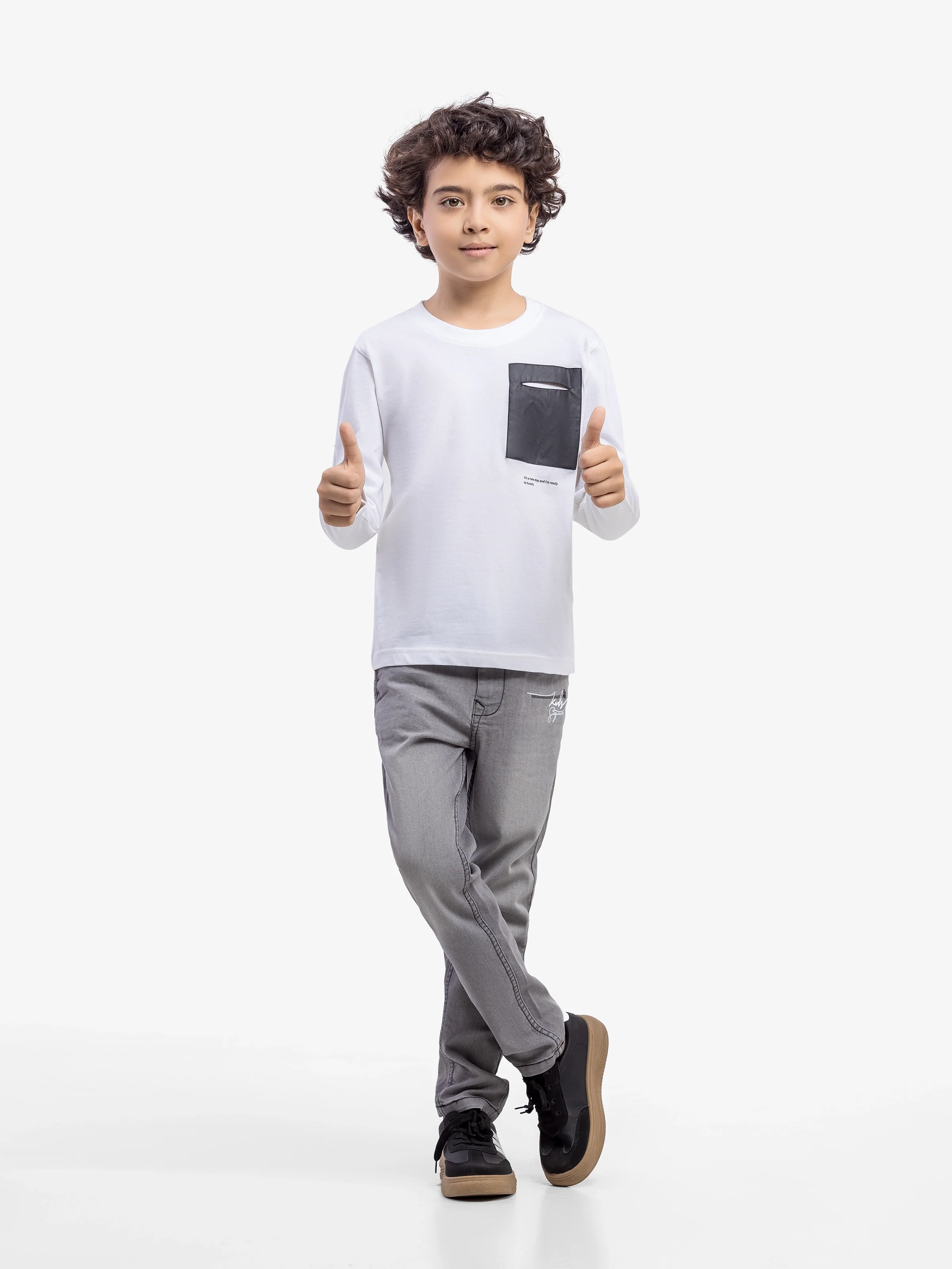 Boy's Grey Denim Pant - EBBDP5-043 - Image 3