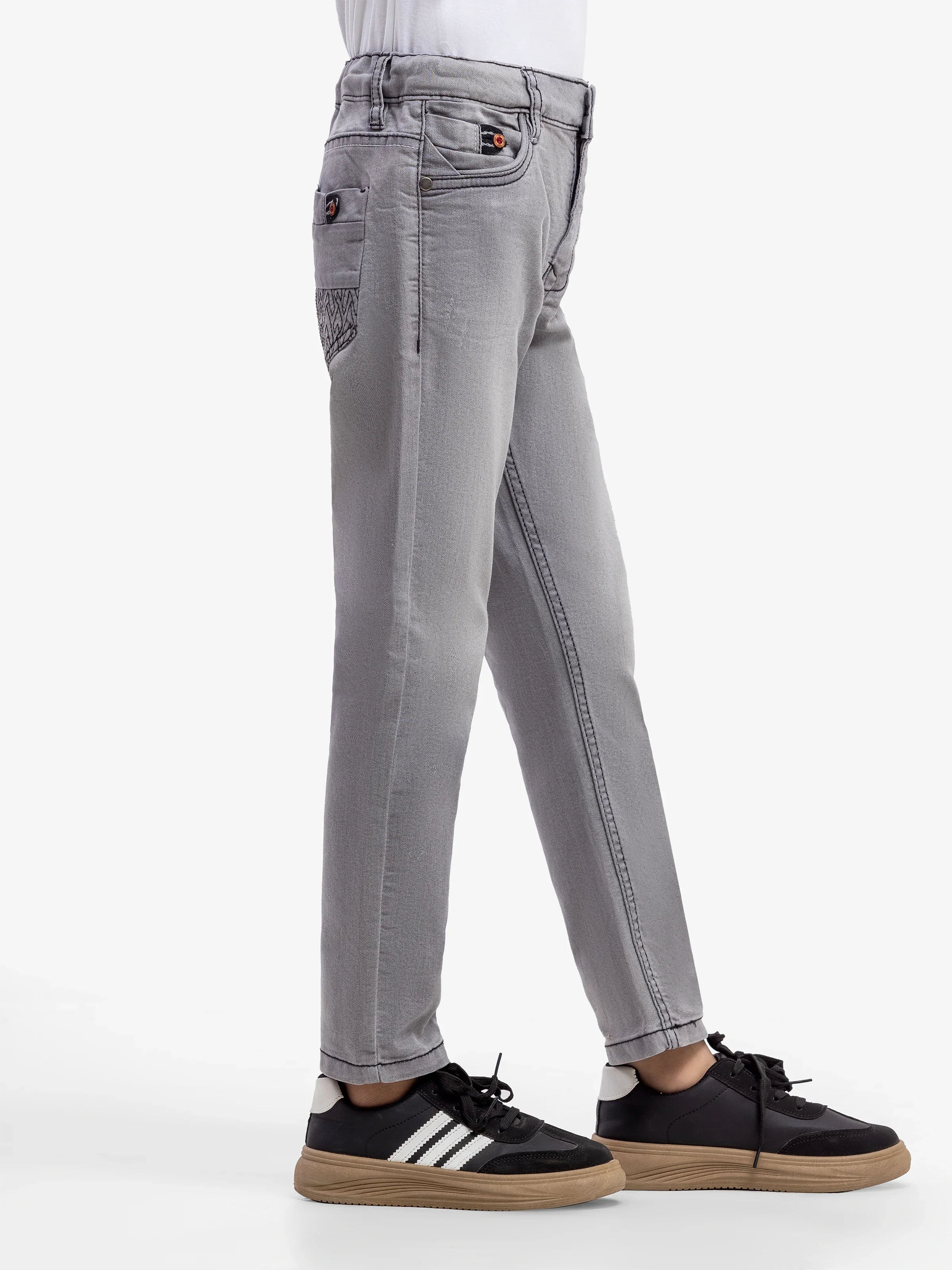 Boy's Grey Denim Pant - EBBDP5-043 - Image 4