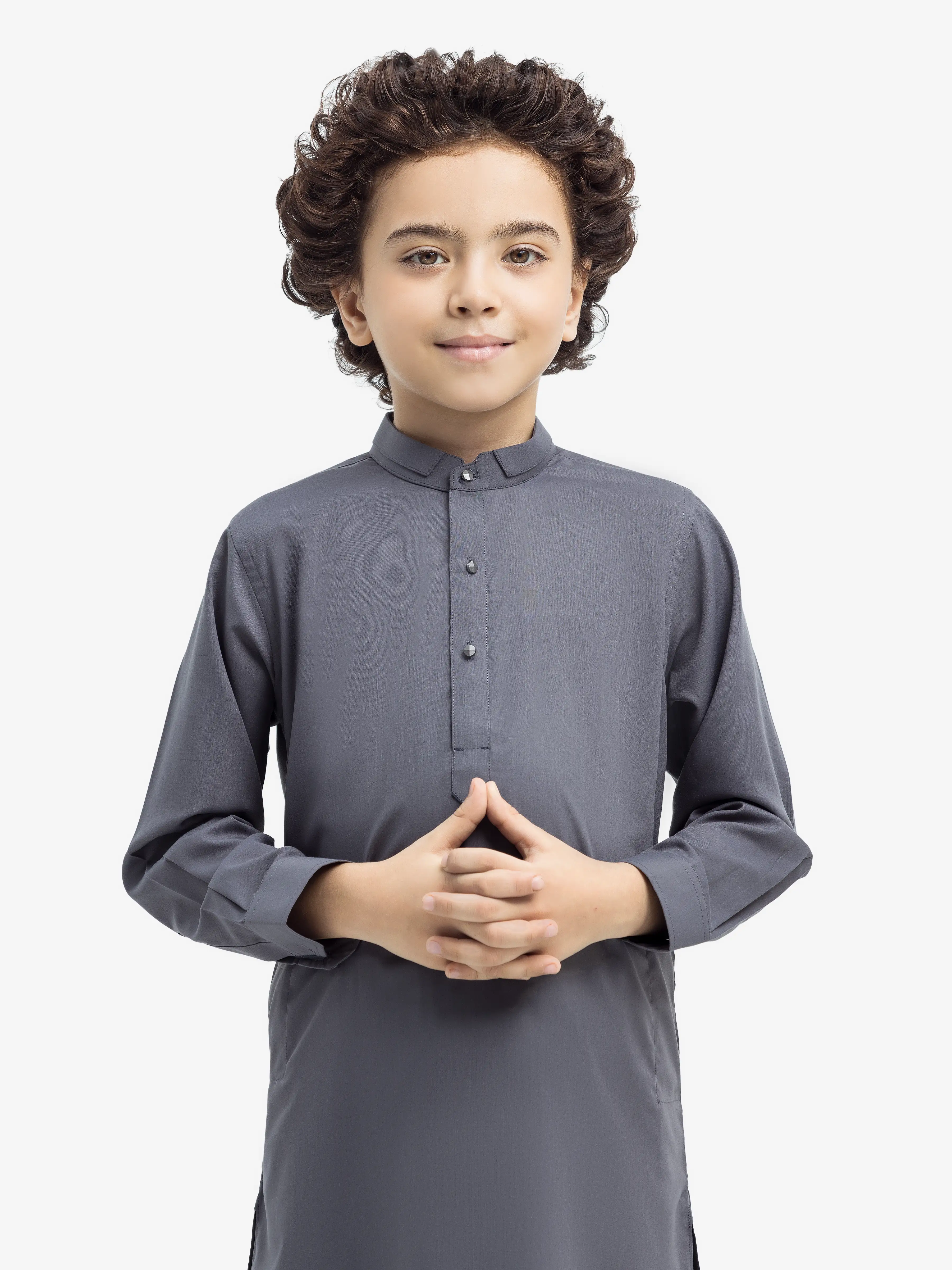 Boy's Grey Kurta Shalwar - EBTKS24-3985 - Image 2
