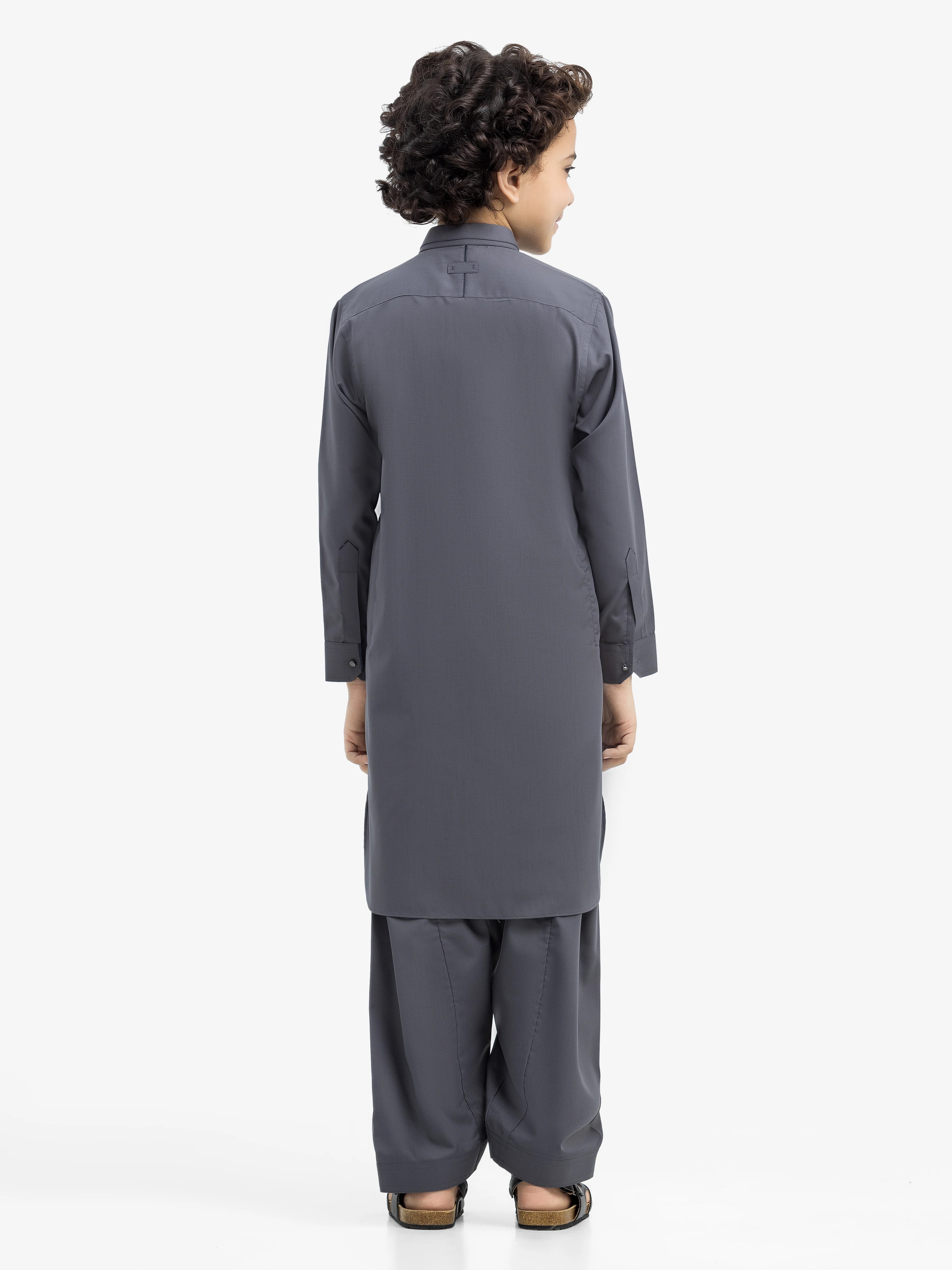 Boy's Grey Kurta Shalwar - EBTKS24-3985 - Image 5