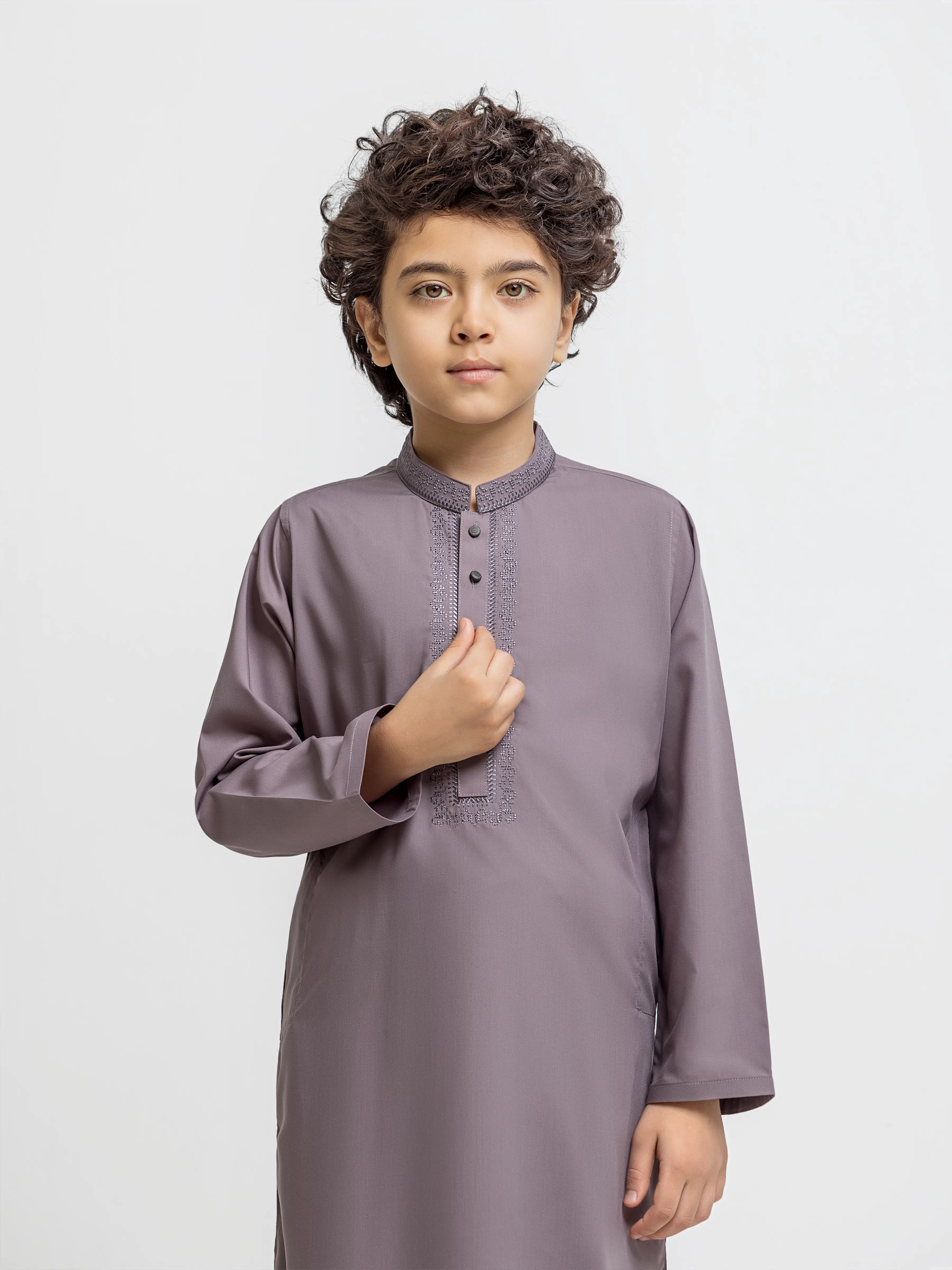 Boy's Grey Kurta Shalwar - EBTKS5-4066 - Image 2