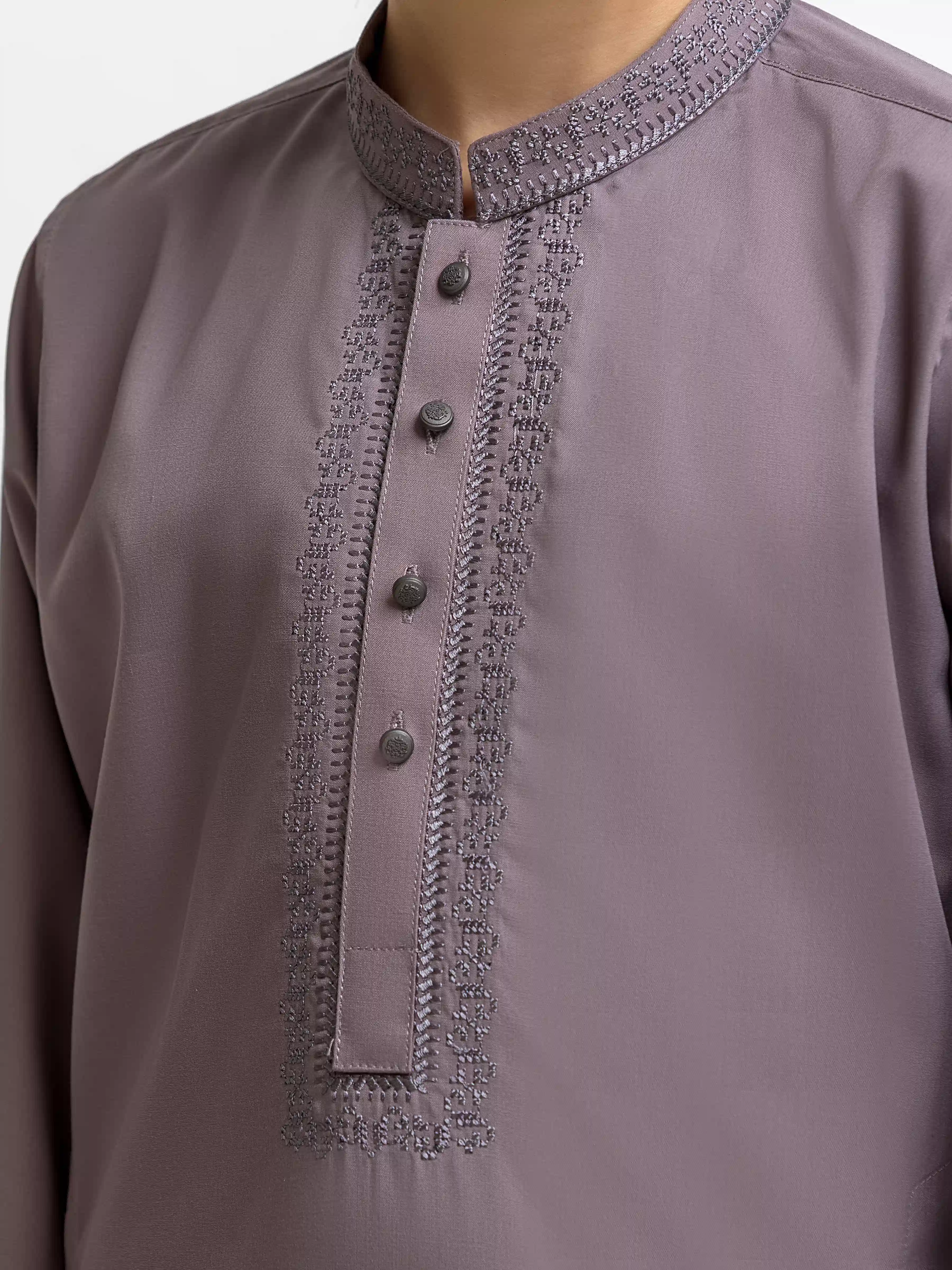 Boy's Grey Kurta Shalwar - EBTKS5-4066 - Image 3