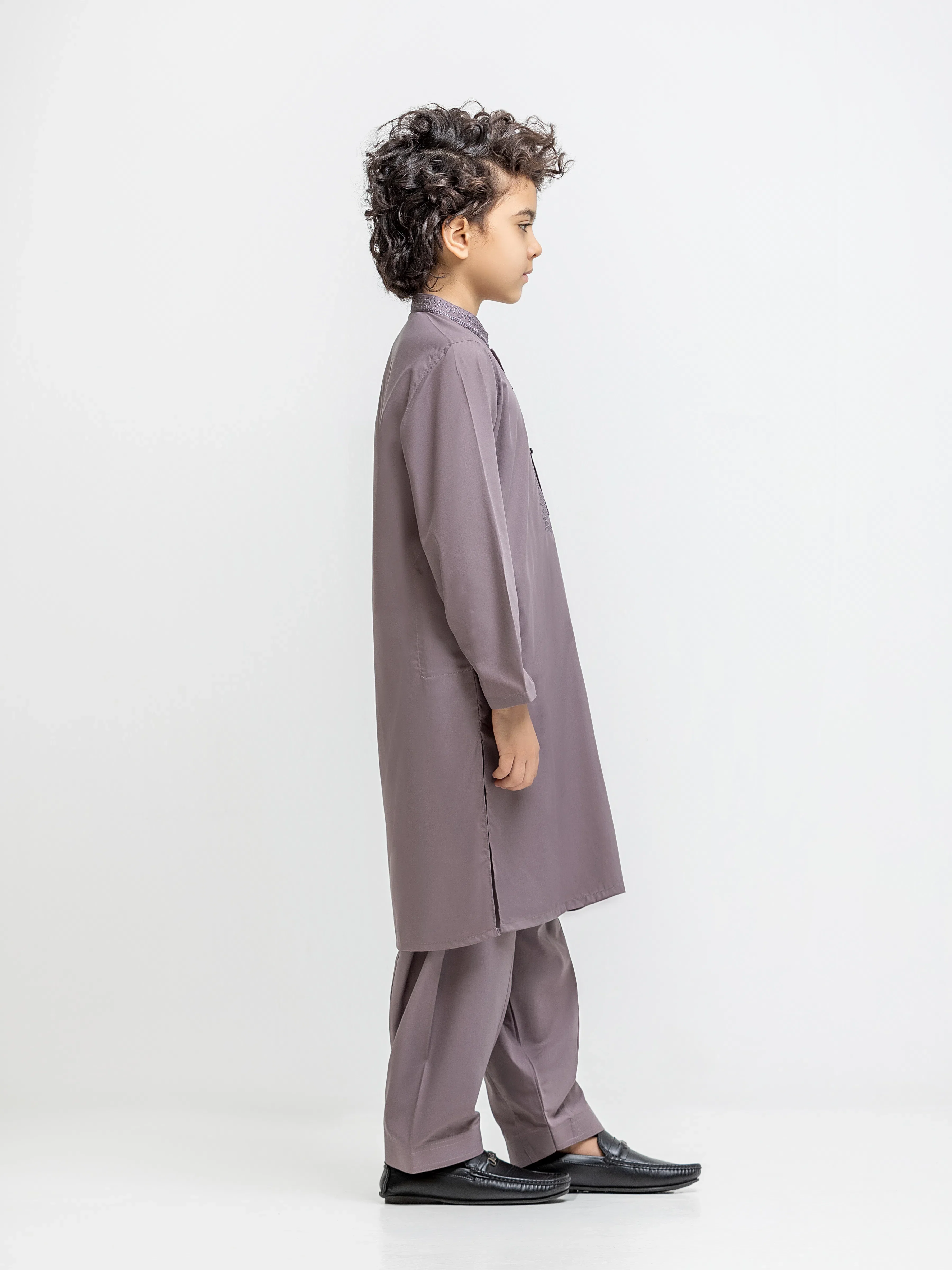 Boy's Grey Kurta Shalwar - EBTKS5-4066 - Image 5