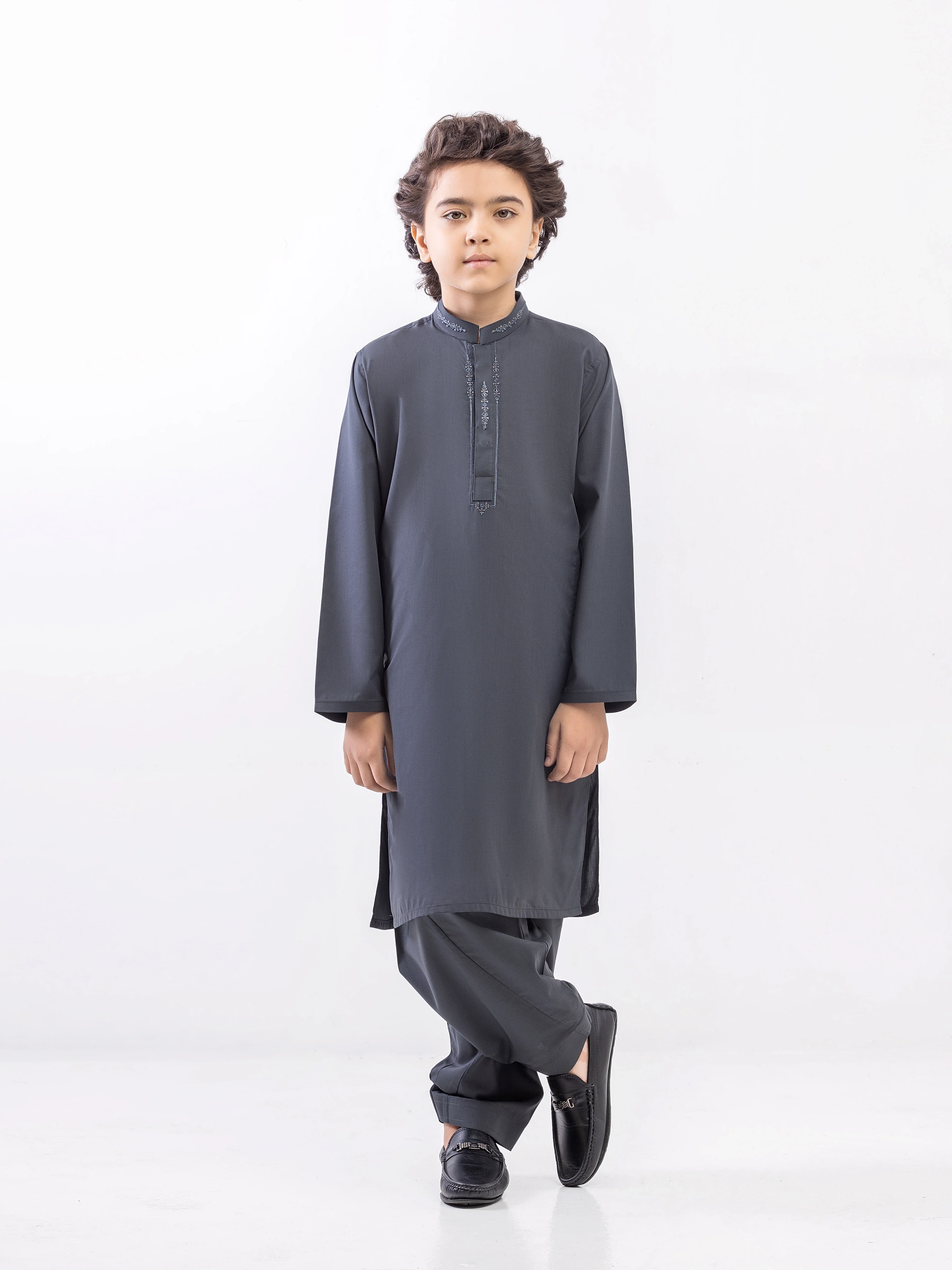 Boy's Grey Kurta Shalwar - EBTKS5-4070