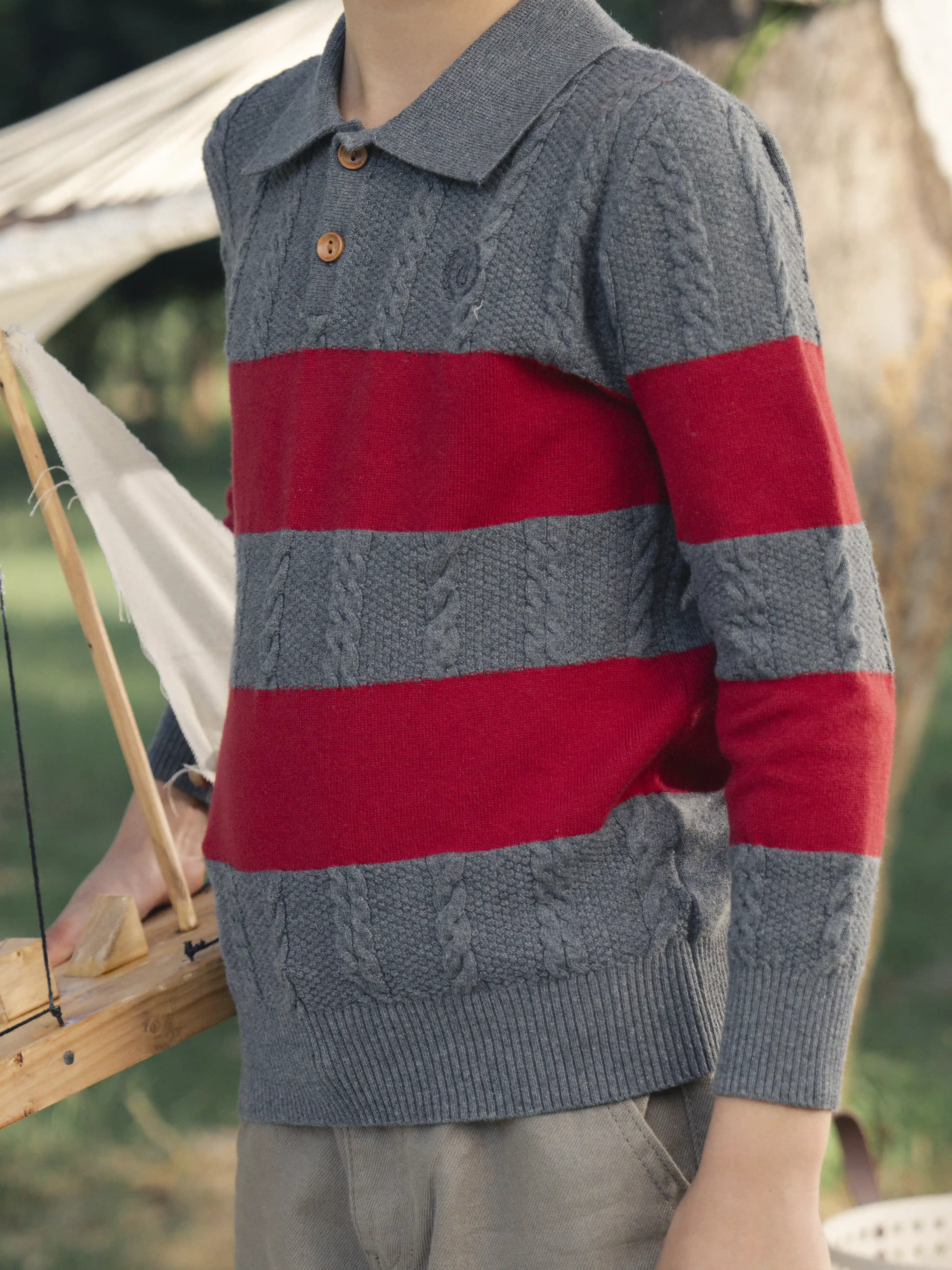 Boy's Grey Sweater - EBTSWT5-009 - Image 5
