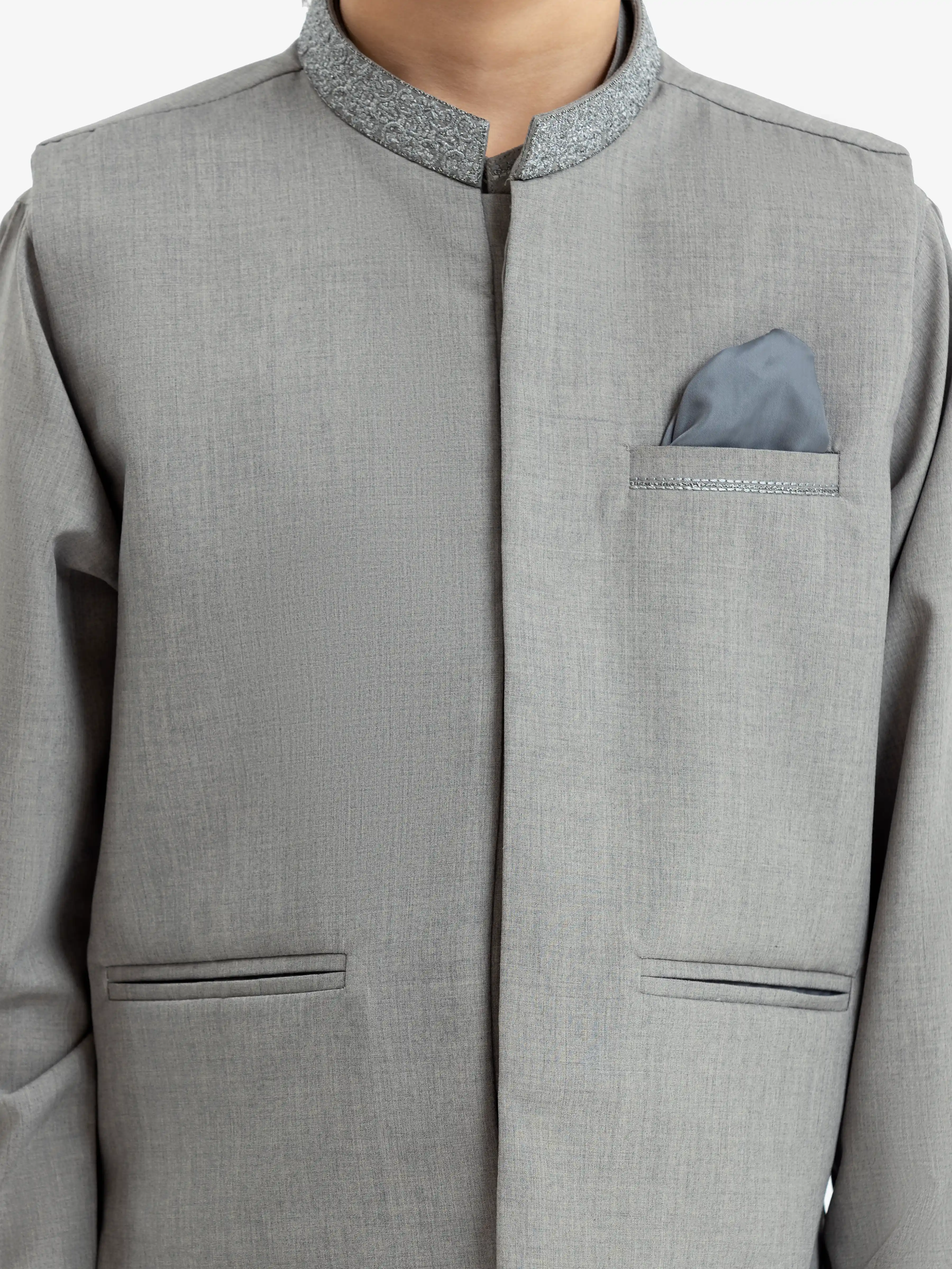 Boy's Grey Waist Coat Suit - EBTWCS24-25192 - Image 2