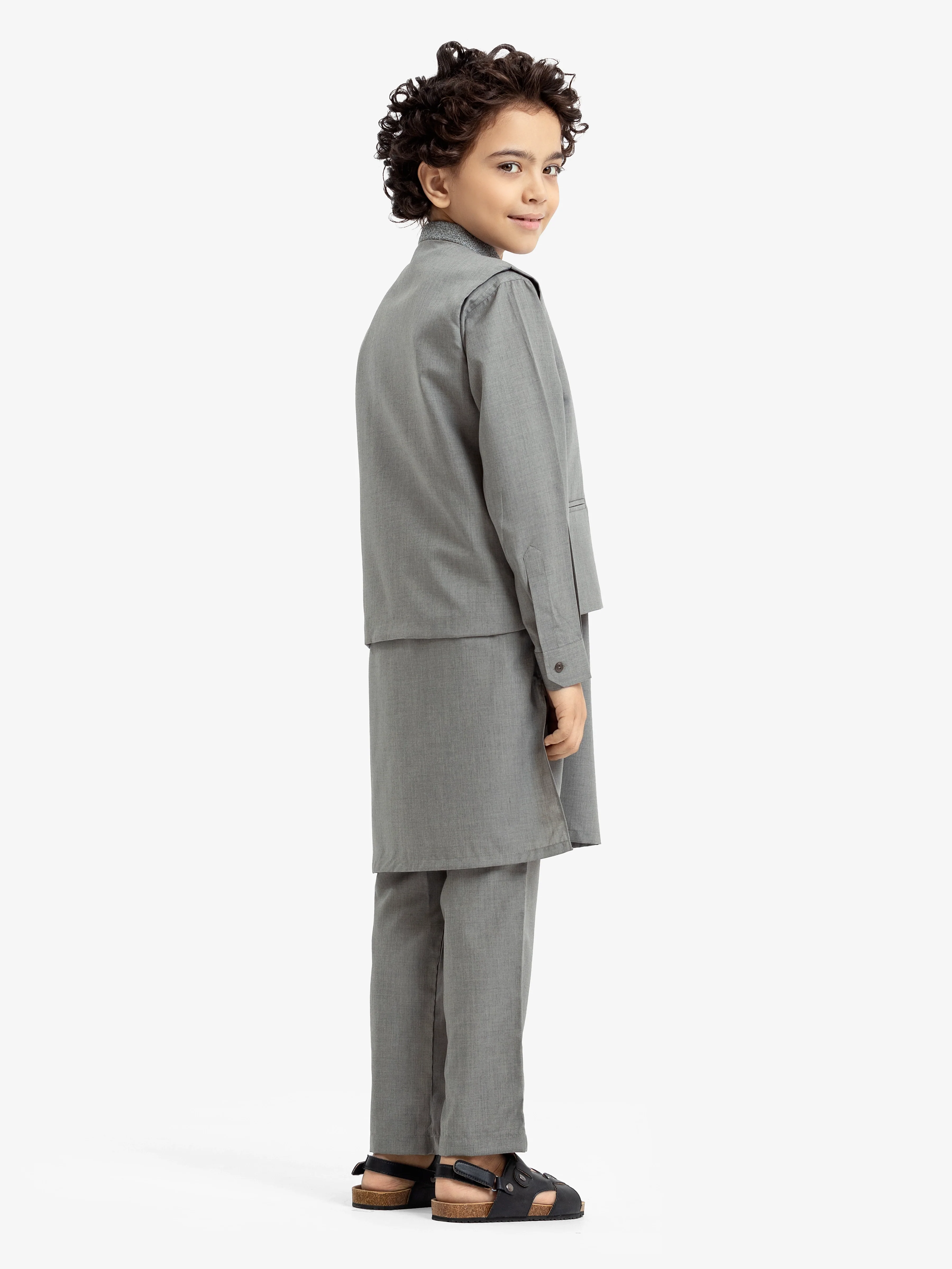 Boy's Grey Waist Coat Suit - EBTWCS24-25192 - Image 3