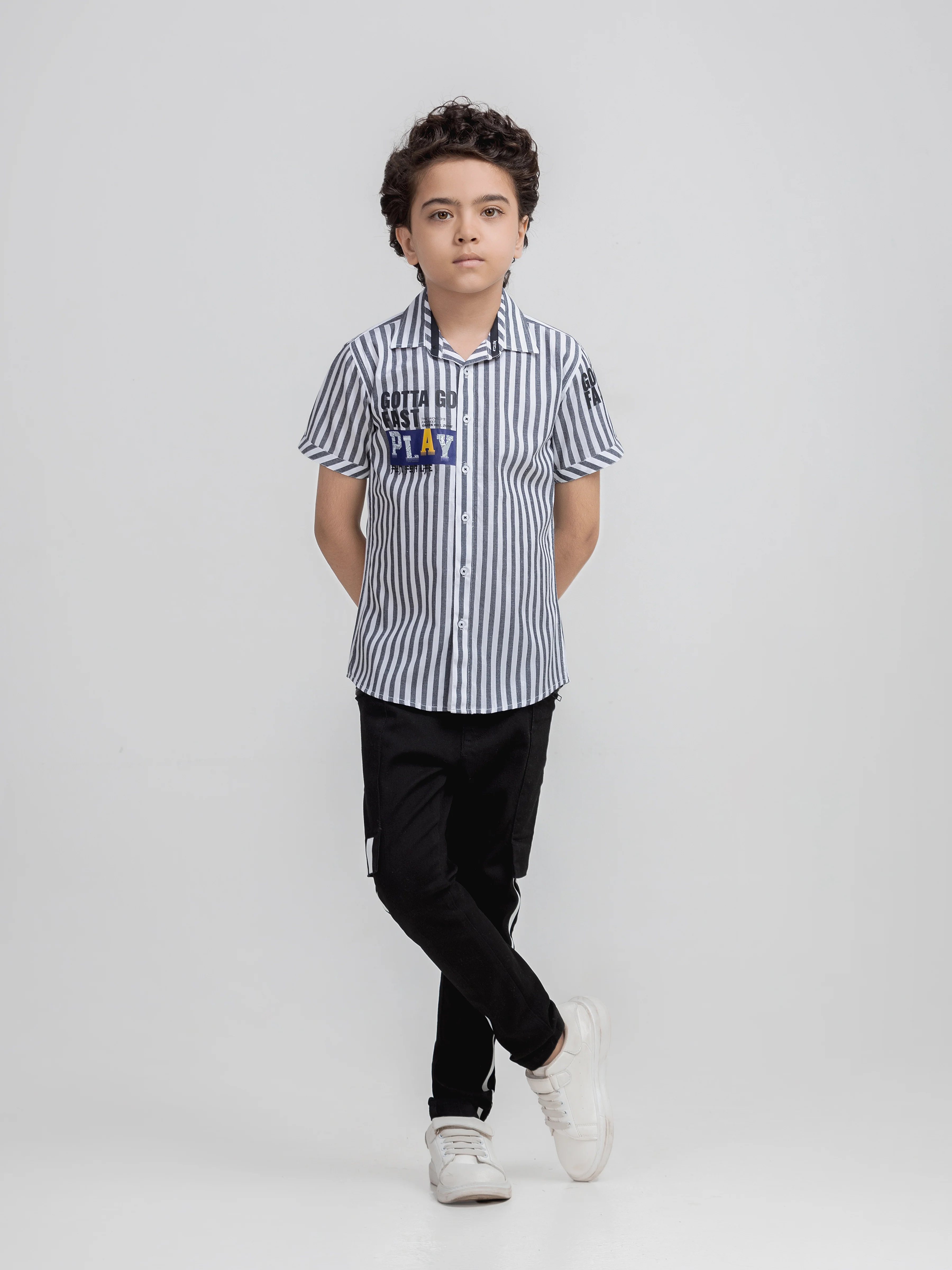 Boy's Grey & White Shirt - EBTSH6-27703 - Image 2