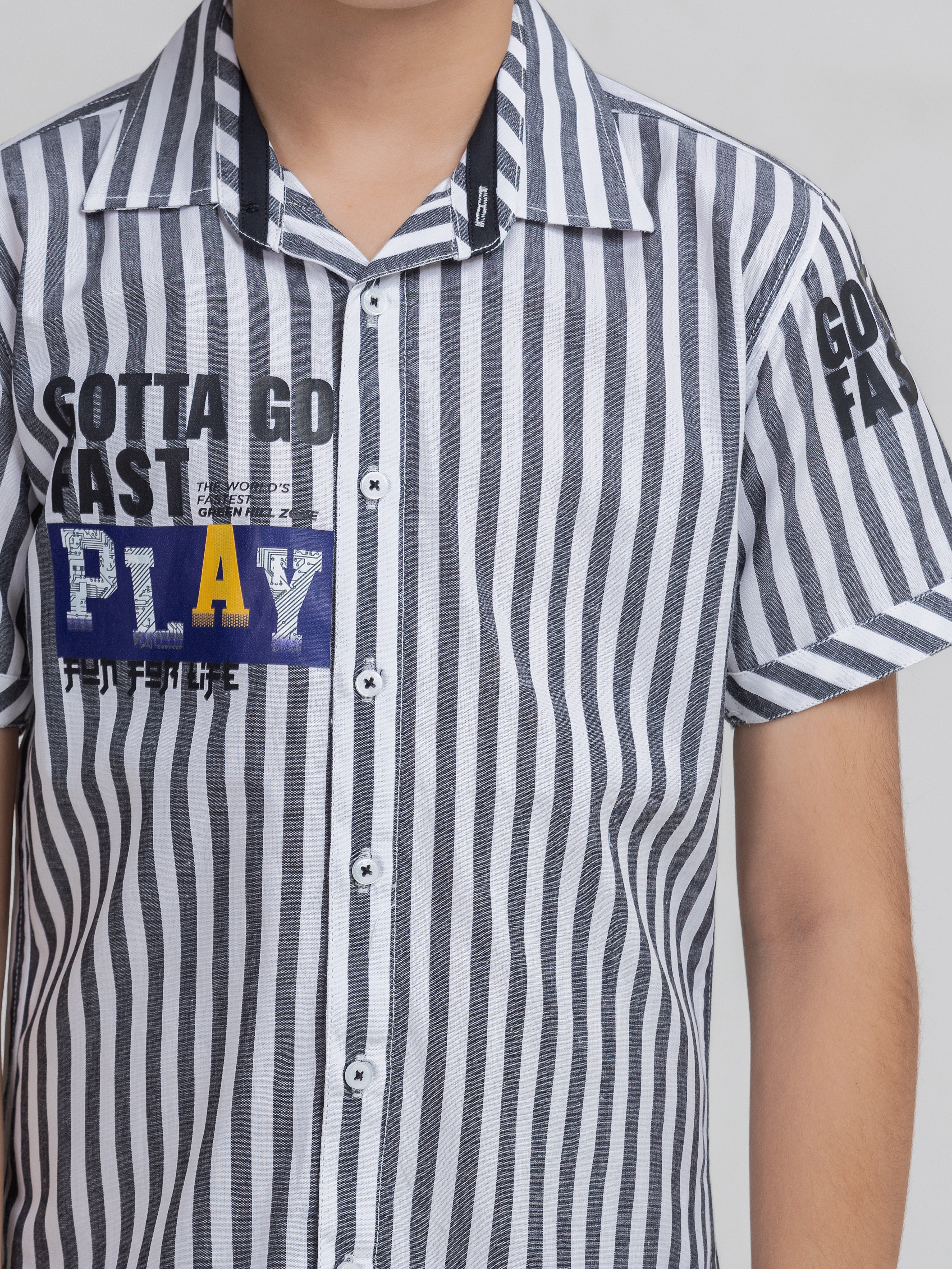 Boy's Grey & White Shirt - EBTSH6-27703 - Image 3