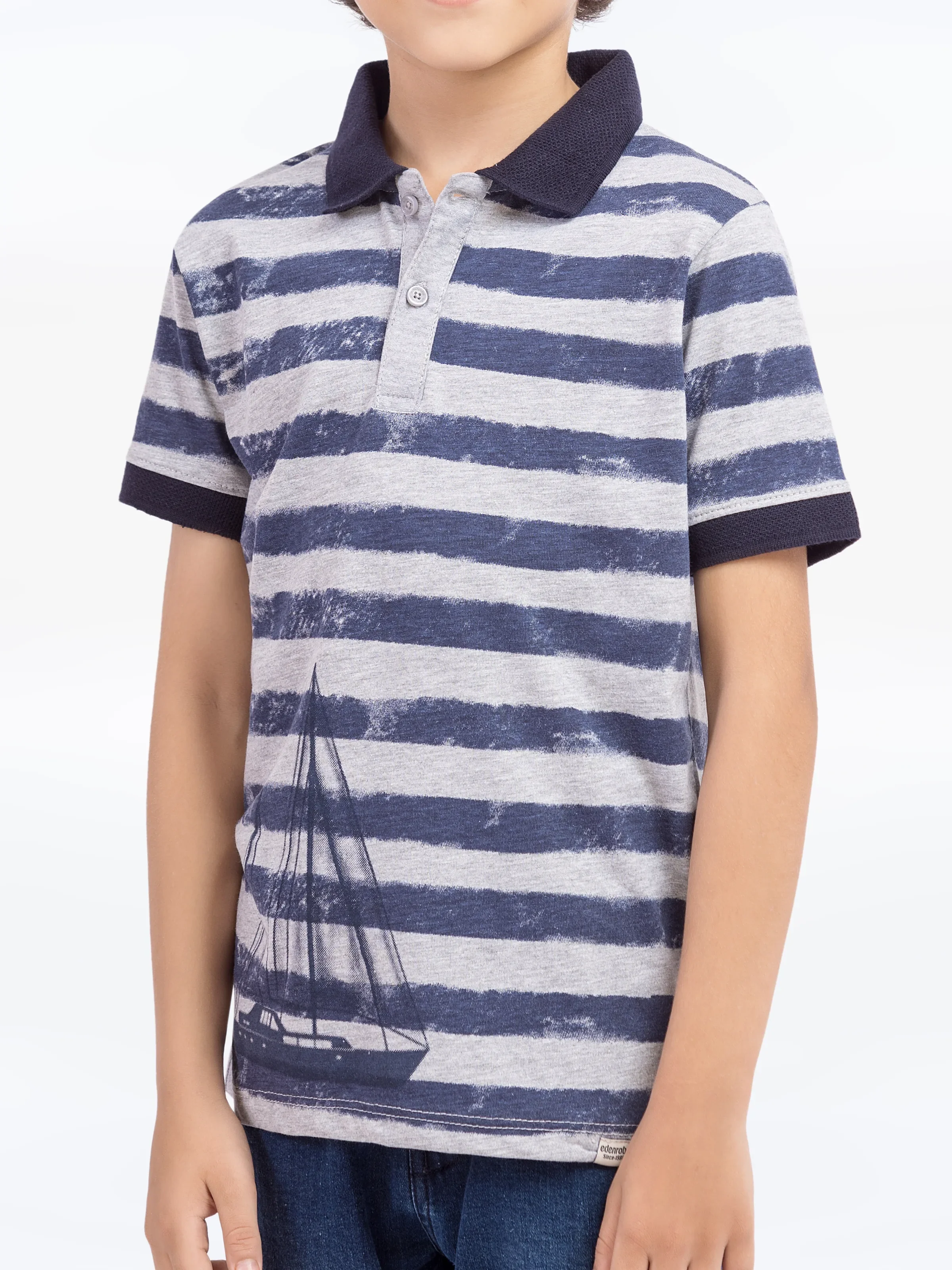 Boy's Heather-Grey Polo Shirt - EBTPS5-001 - Image 3