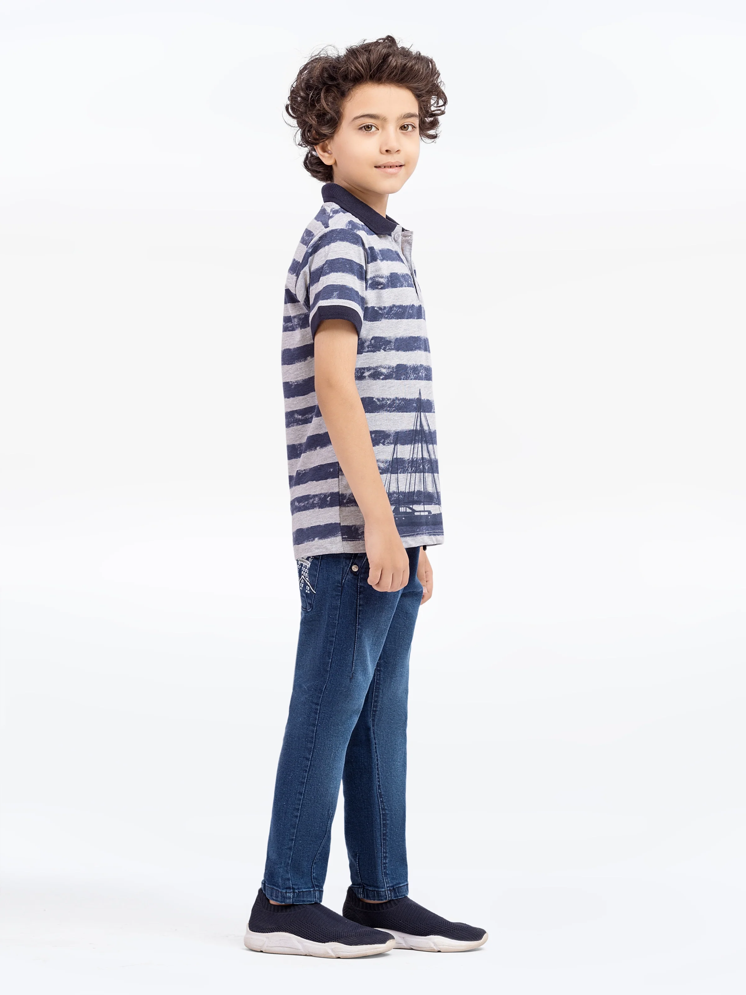 Boy's Heather-Grey Polo Shirt - EBTPS5-001 - Image 4