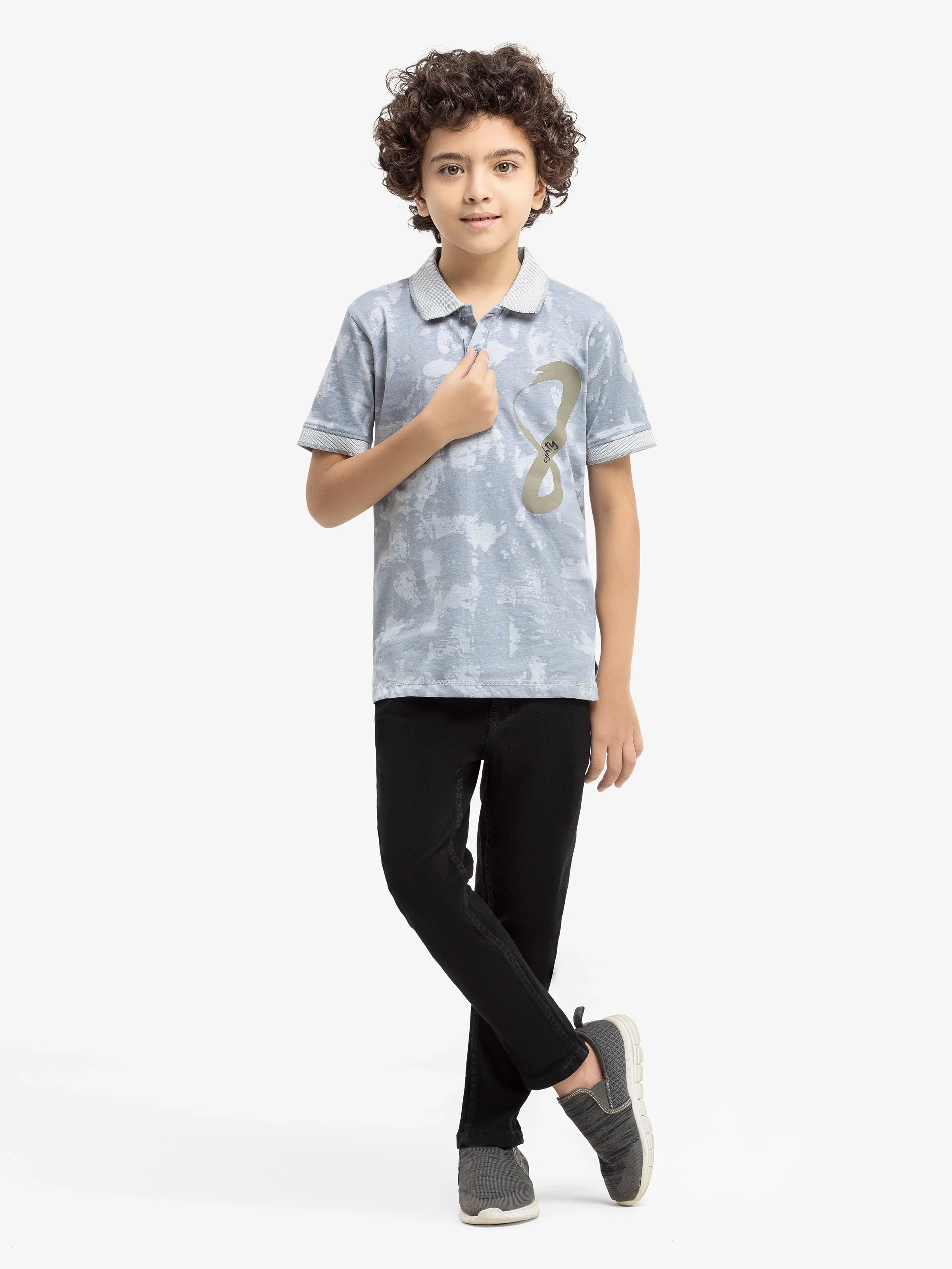 Boy's Heather-Grey Polo Shirt - EBTPS5-003 - Image 2