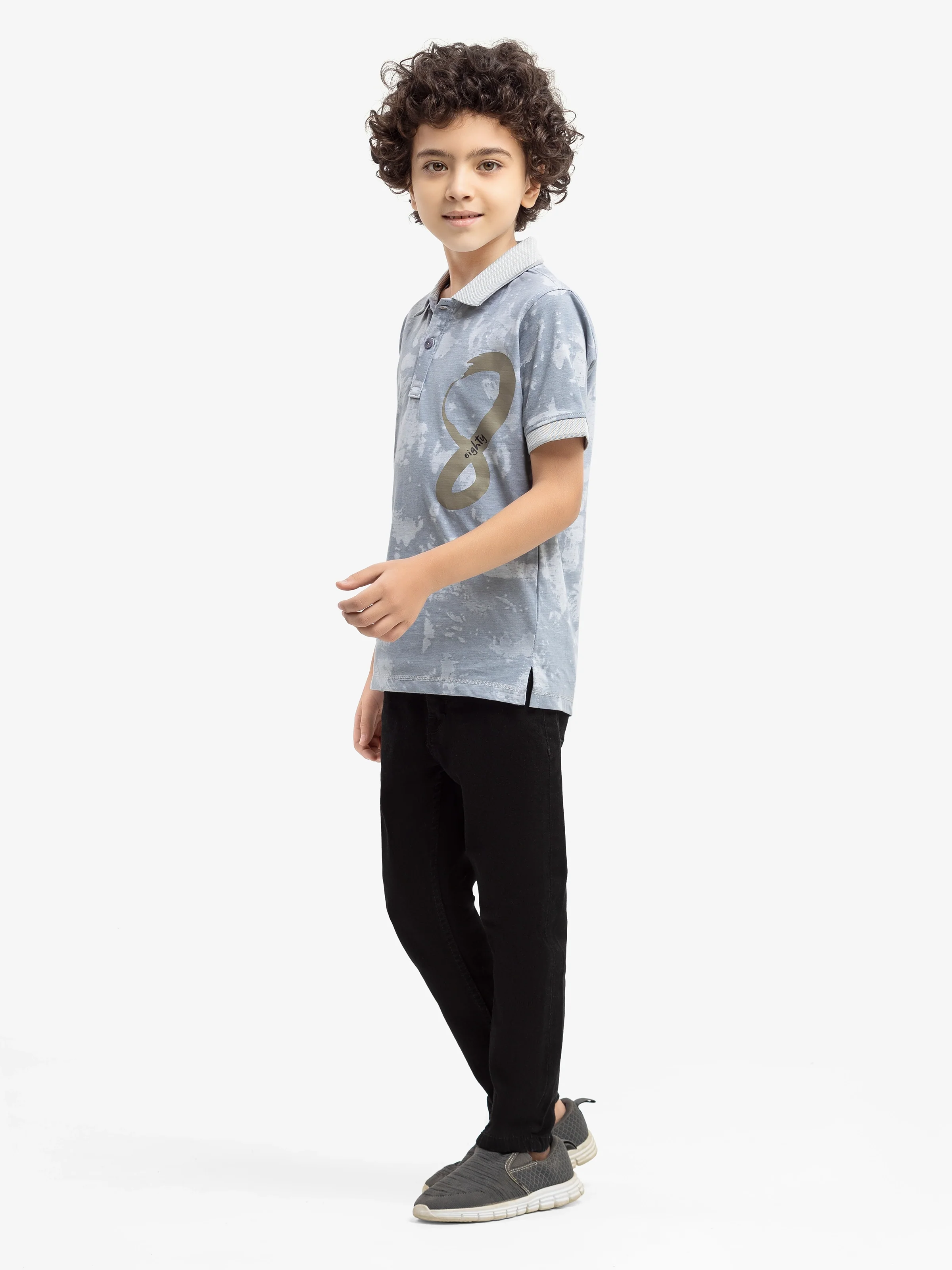 Boy's Heather-Grey Polo Shirt - EBTPS5-003 - Image 4