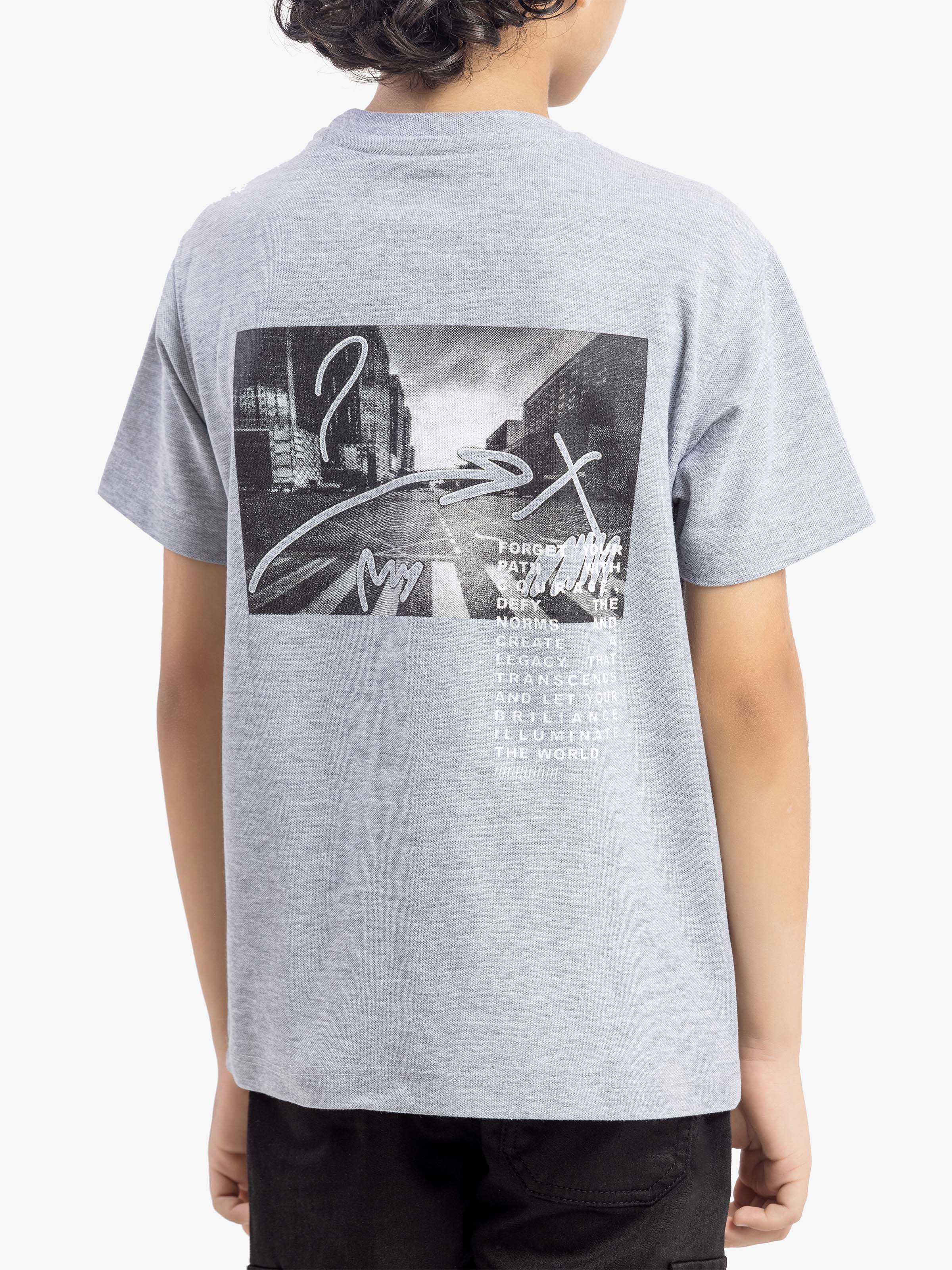 Boy's Heather Grey T-Shirt - EBTTS5-035 - Image 2