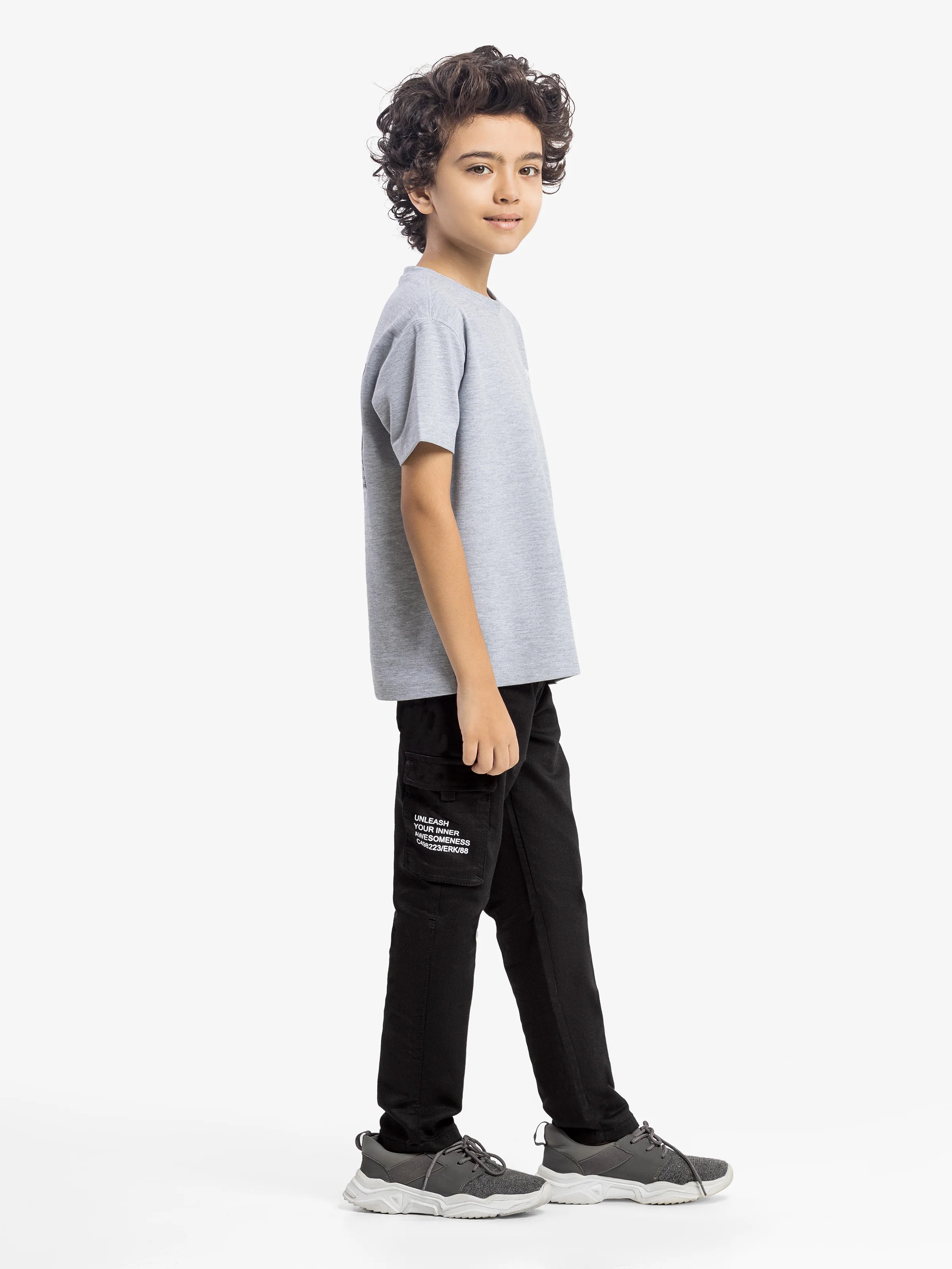 Boy's Heather Grey T-Shirt - EBTTS5-035 - Image 4
