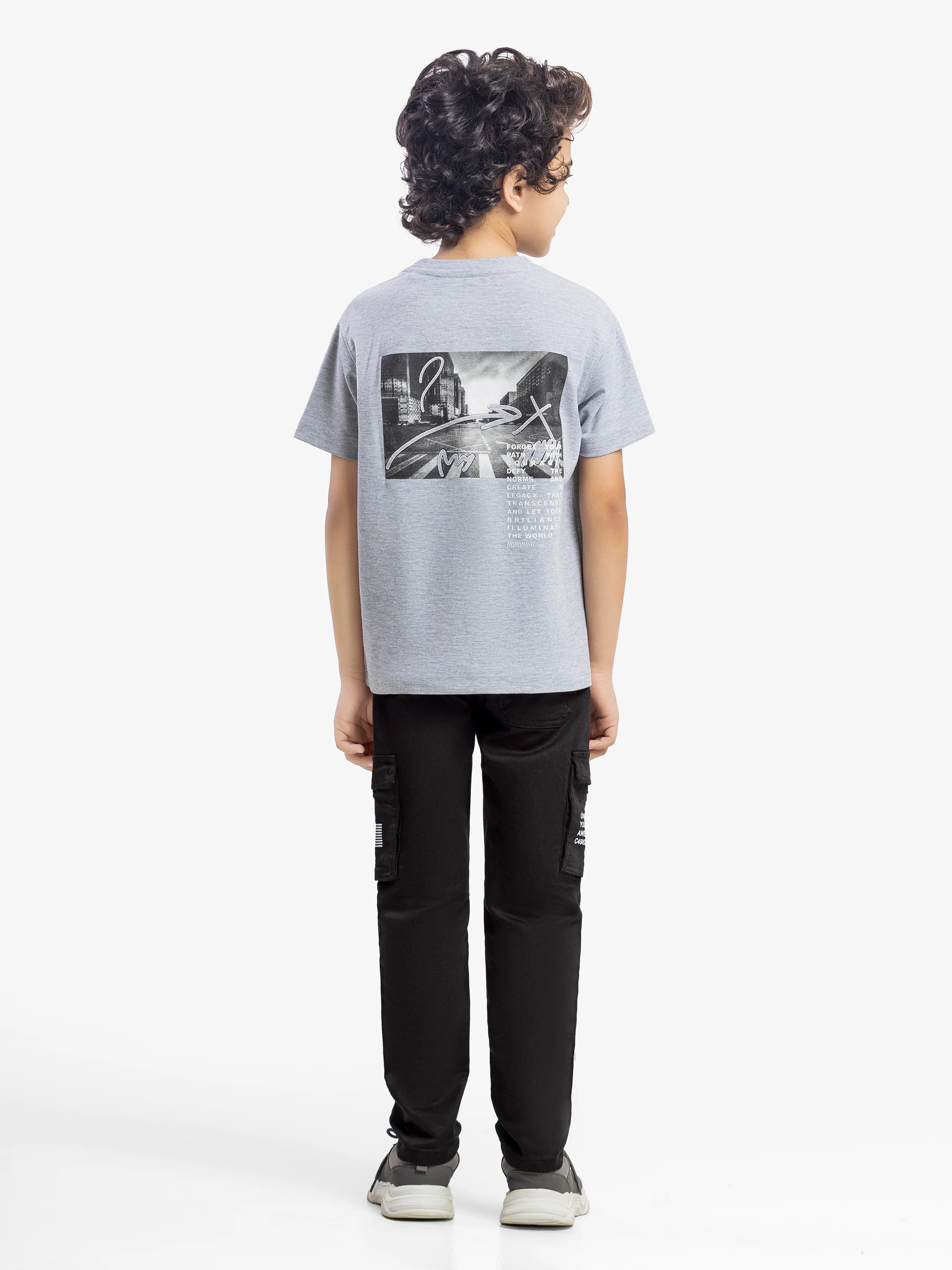 Boy's Heather Grey T-Shirt - EBTTS5-035 - Image 6