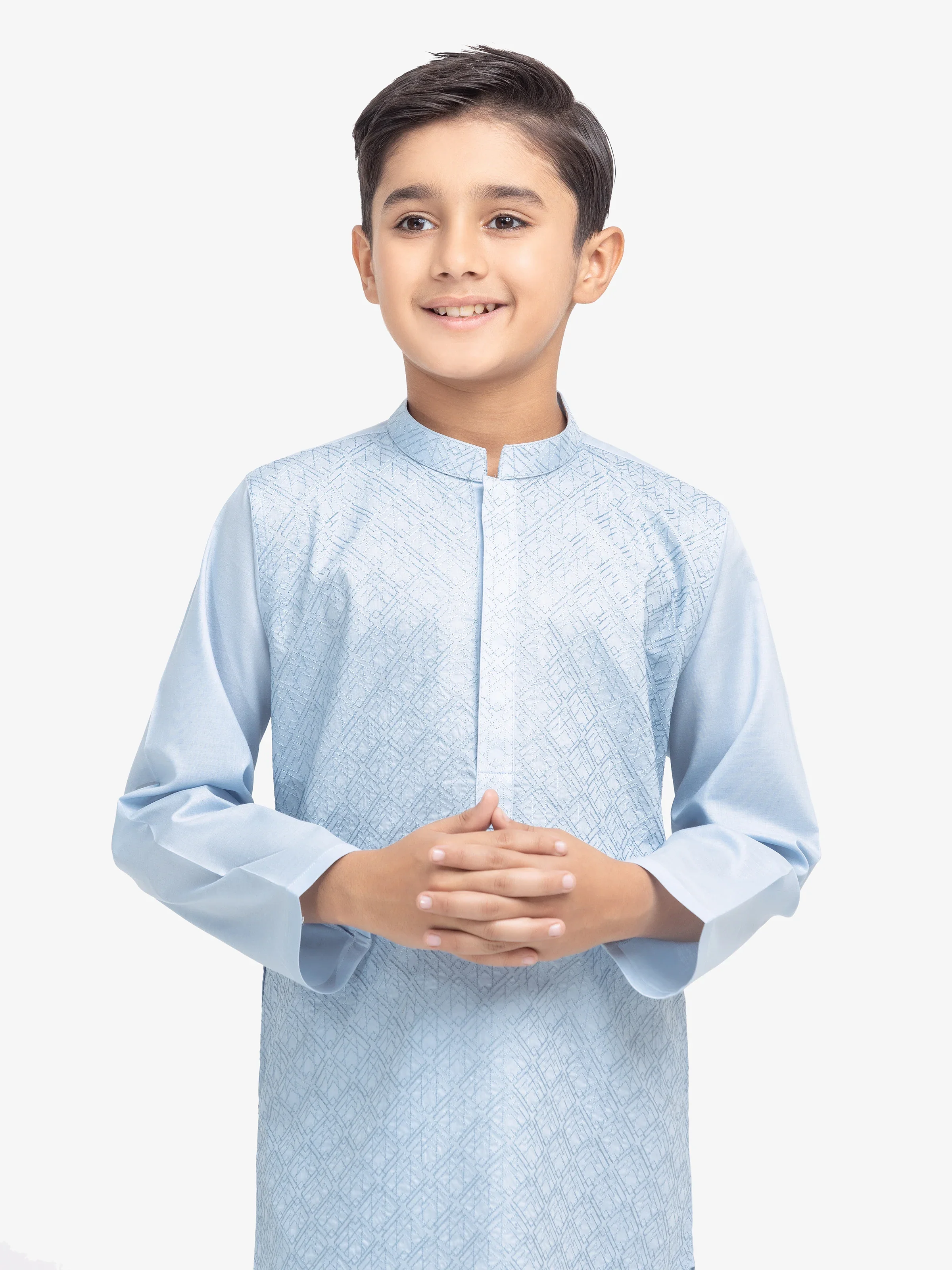 Boy's Ice Blue Kurta - EBTK25-4000 - Image 2