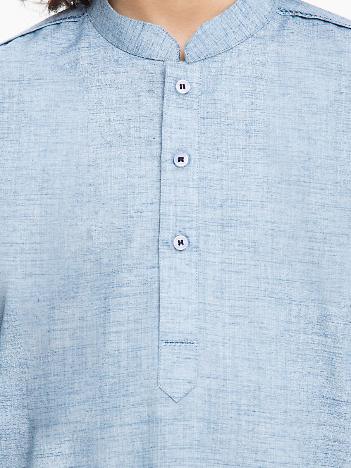 Boy's Ice Blue Kurta Shalwar - EBTKS24-3950 - Image 4