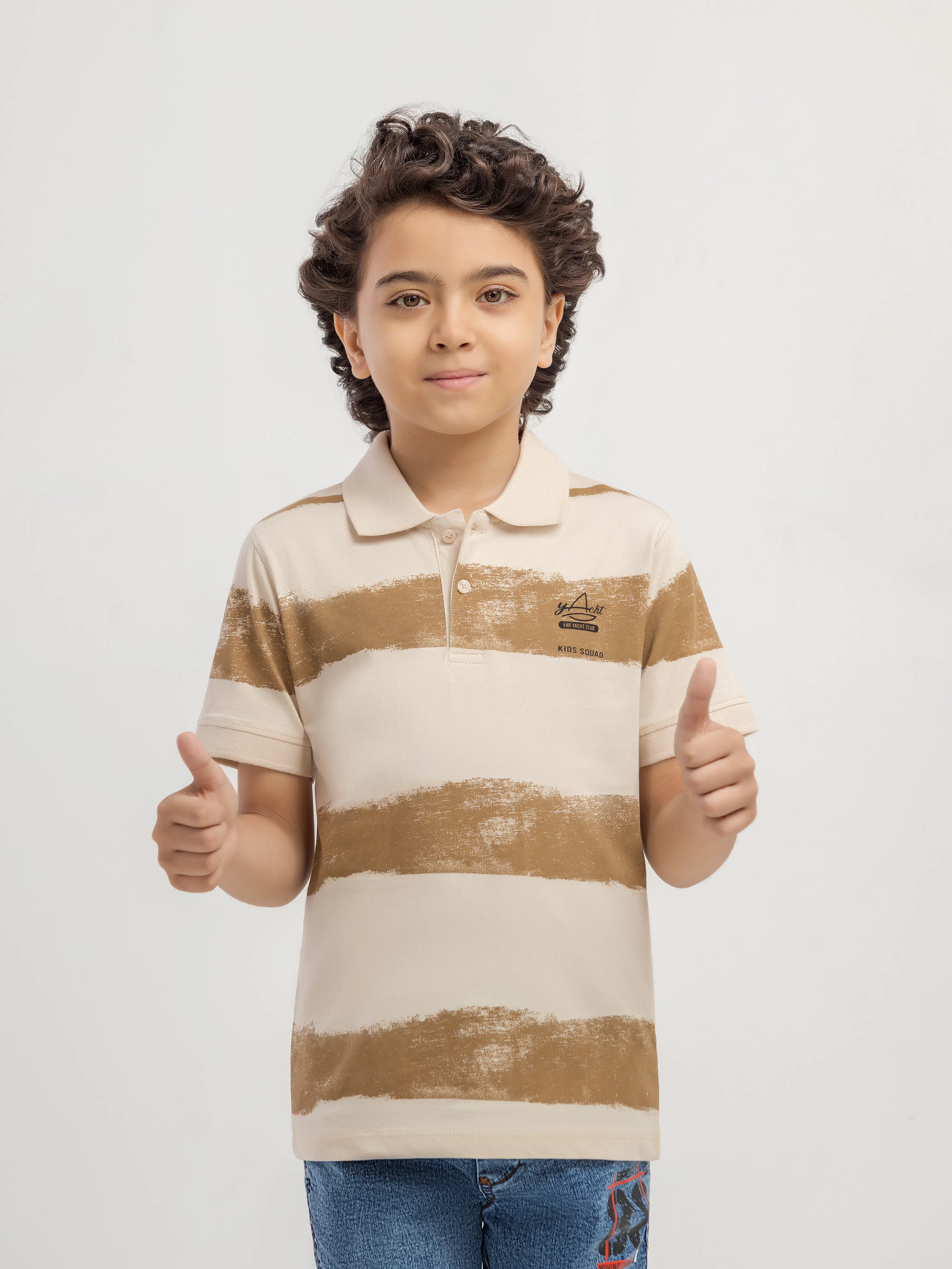 Boy's Light Beige Polo Shirt - EBTPS6-045