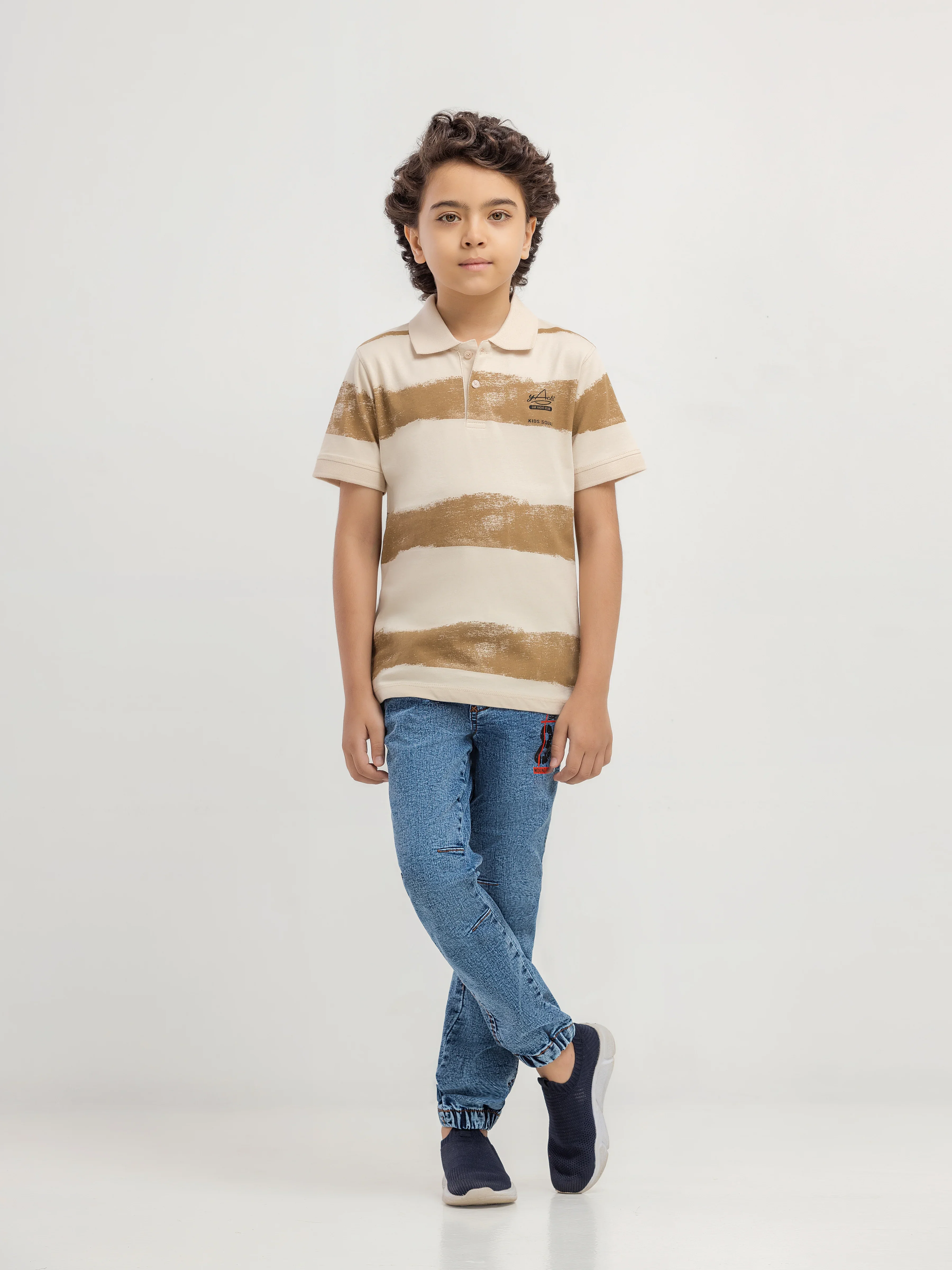 Boy's Light Beige Polo Shirt - EBTPS6-045 - Image 2