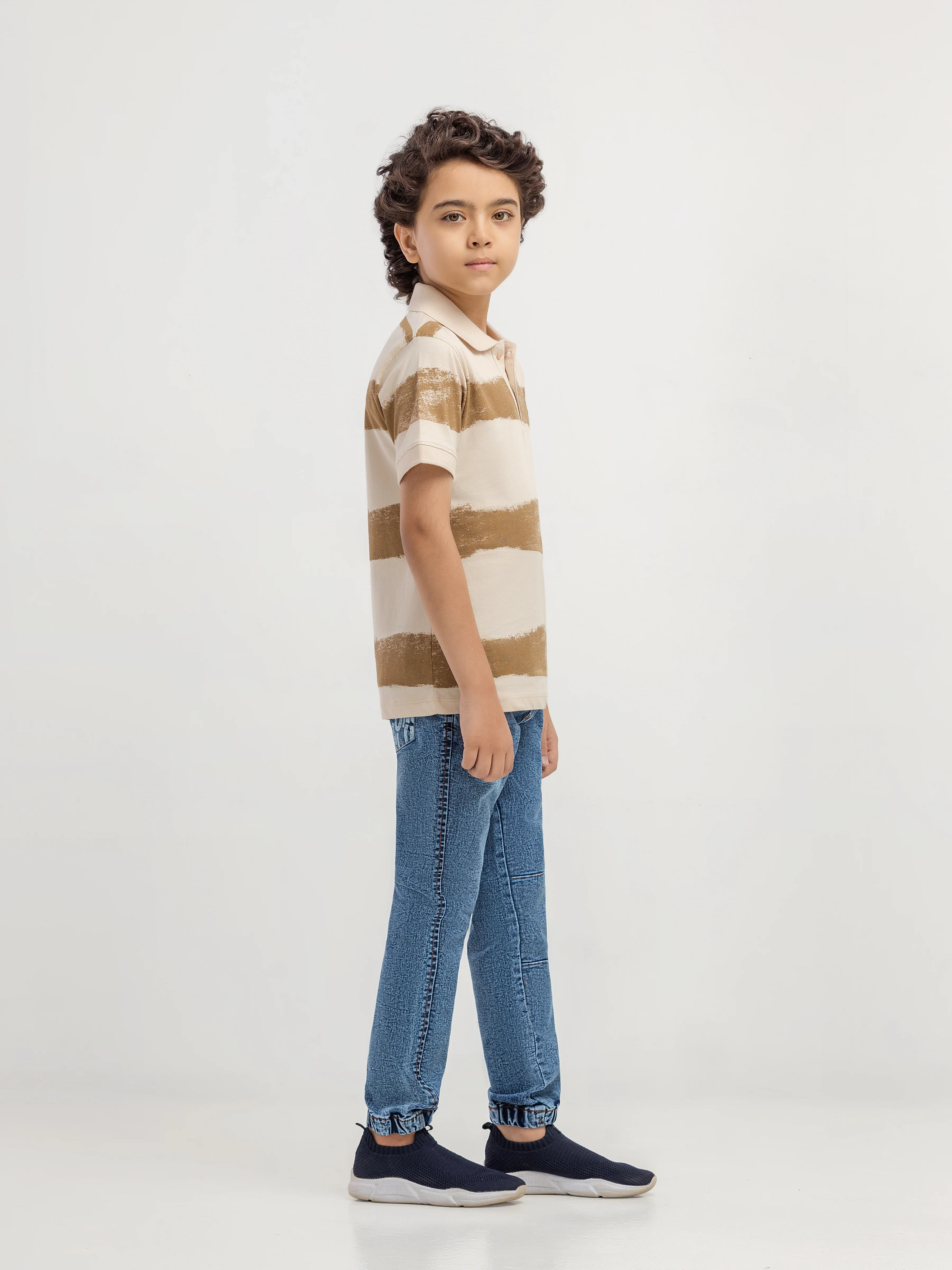 Boy's Light Beige Polo Shirt - EBTPS6-045 - Image 4