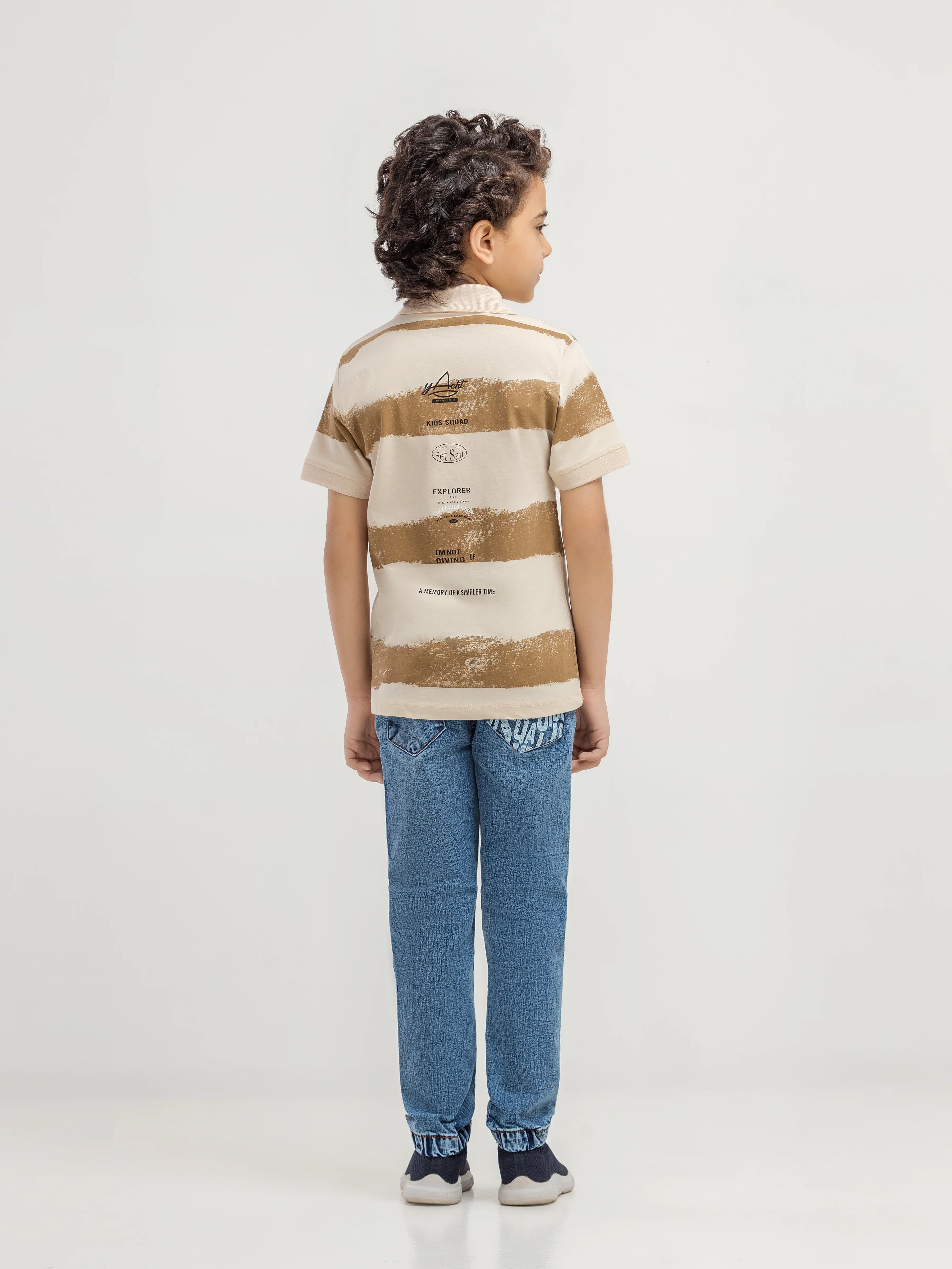 Boy's Light Beige Polo Shirt - EBTPS6-045 - Image 5
