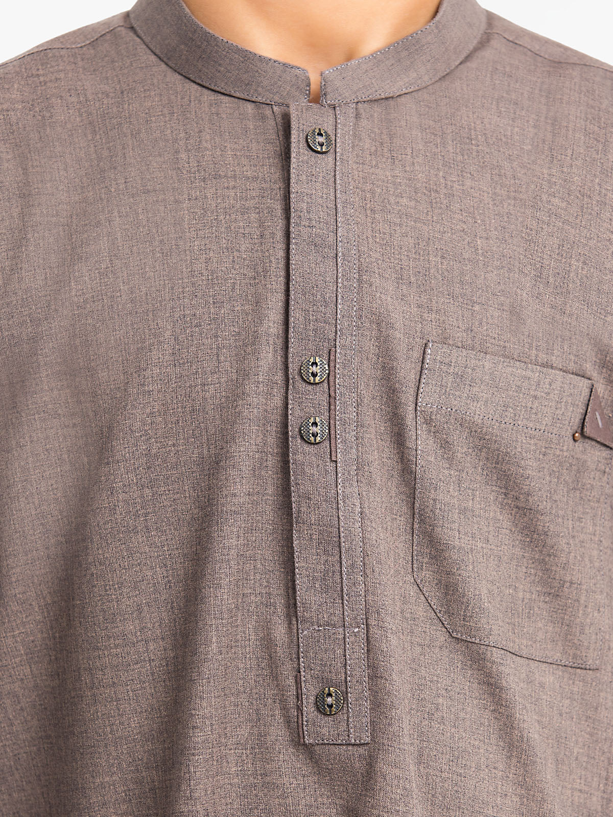 Boy's Light Brown Kurta Shalwar - EBTKS24-3911 - Image 5