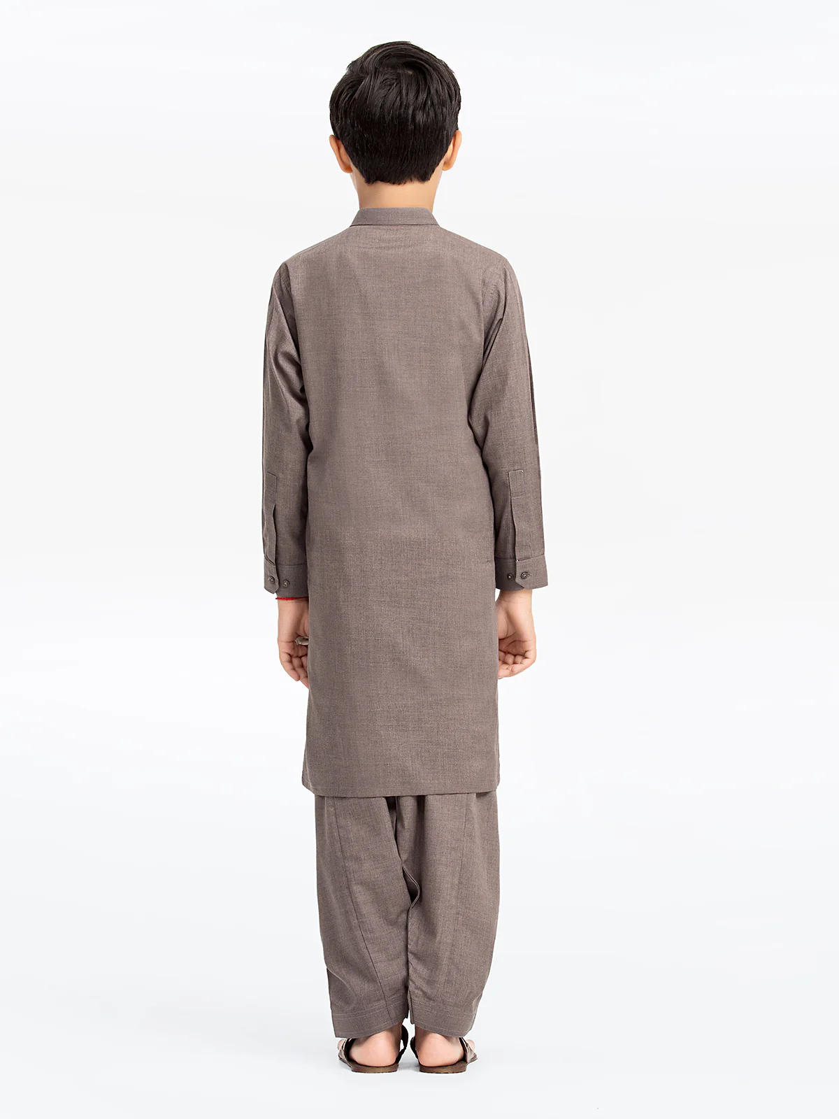 Boy's Light Brown Kurta Shalwar - EBTKS24-3911 - Image 6