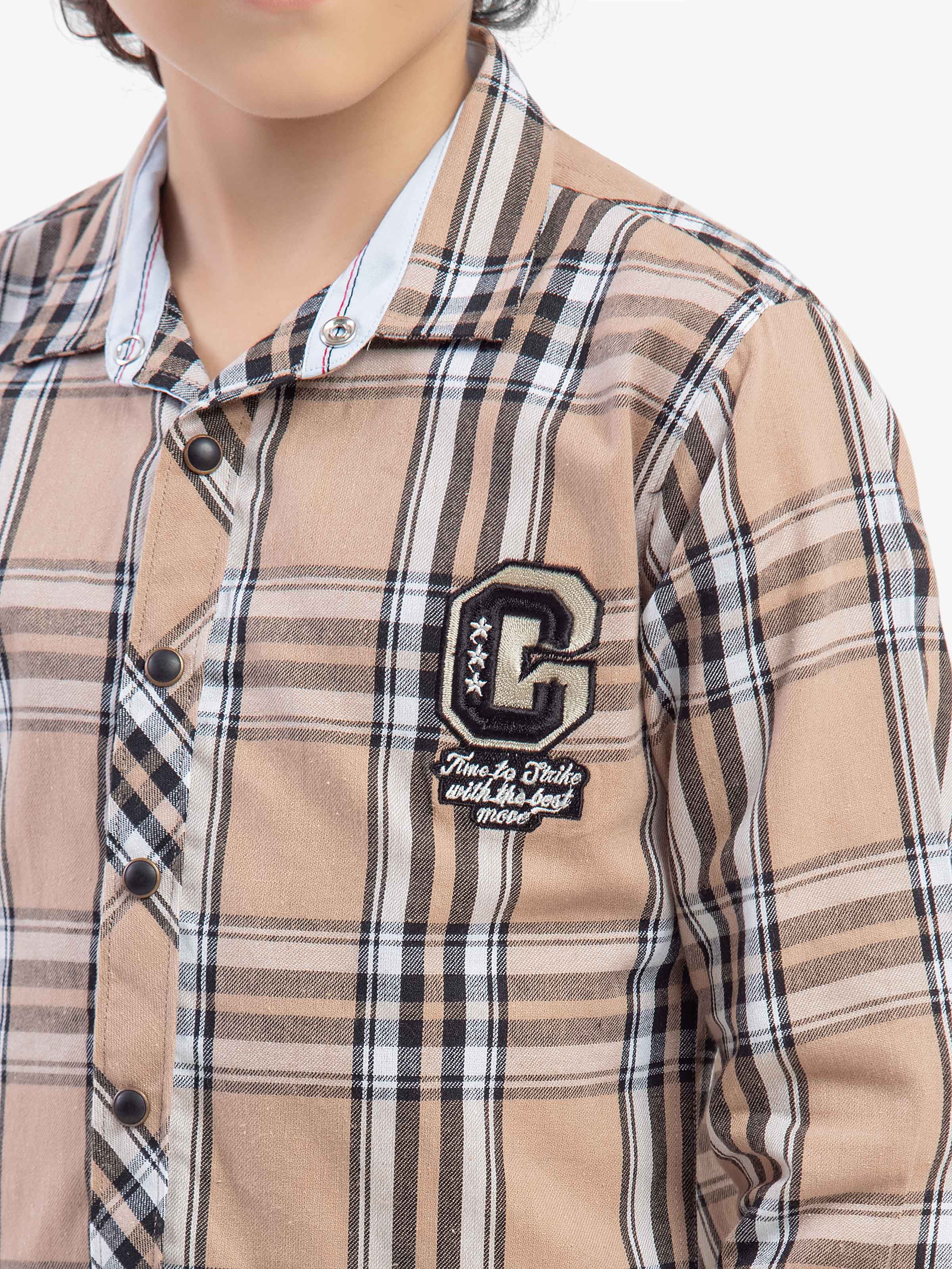 Boy's Light Brown Shirt - EBTS5-27612 - Image 3
