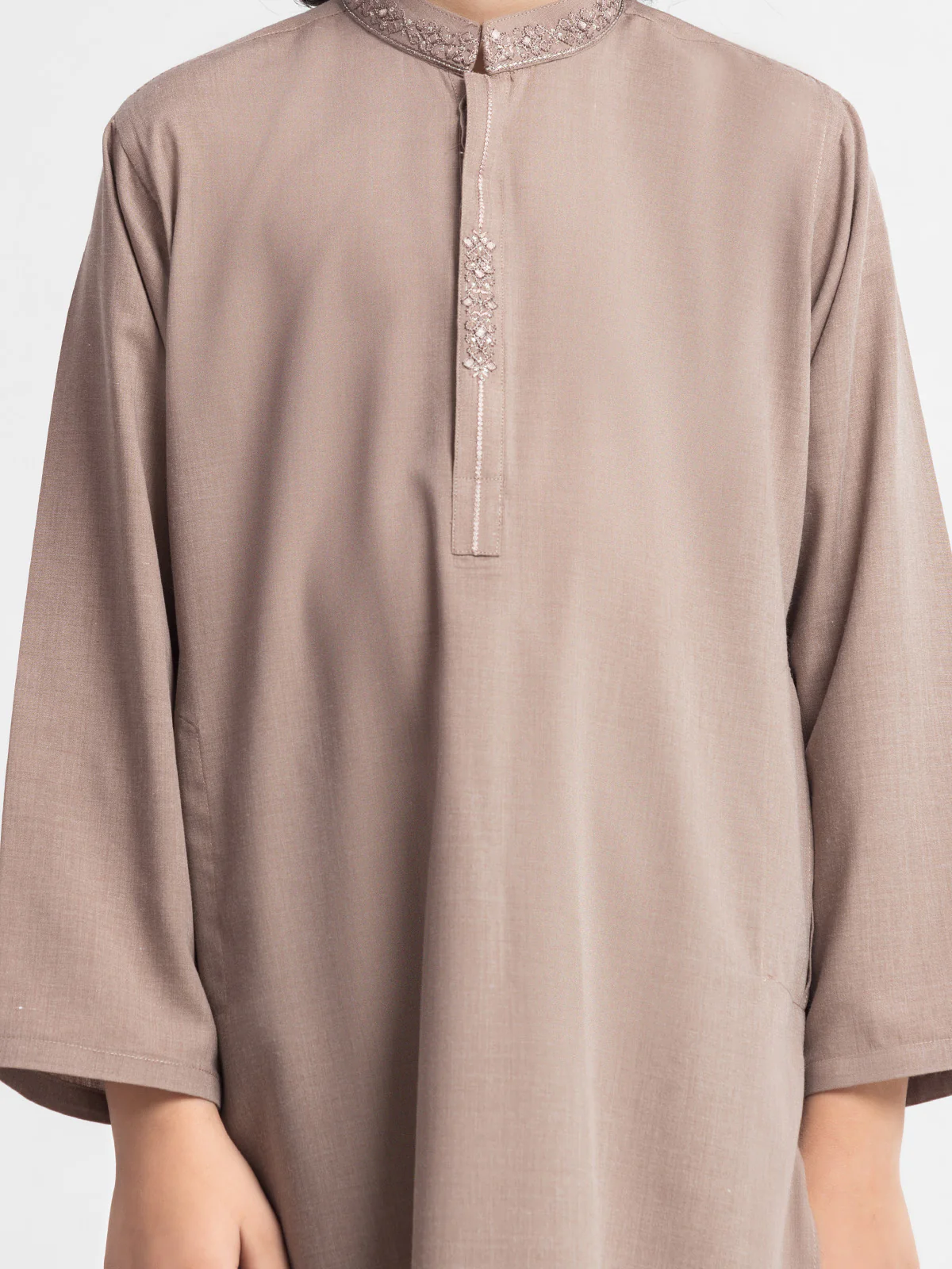Boy's Light Coffee Kurta Shalwar - EBTKS24-3960 - Image 3