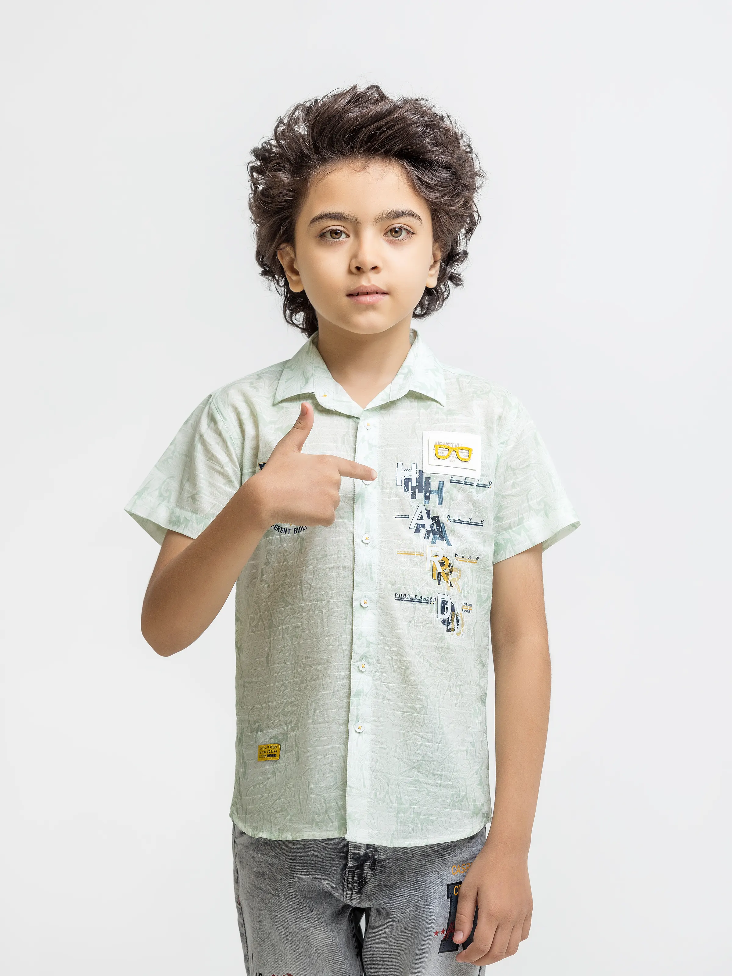 Boy's Light Green Shirt - EBTS5-27681