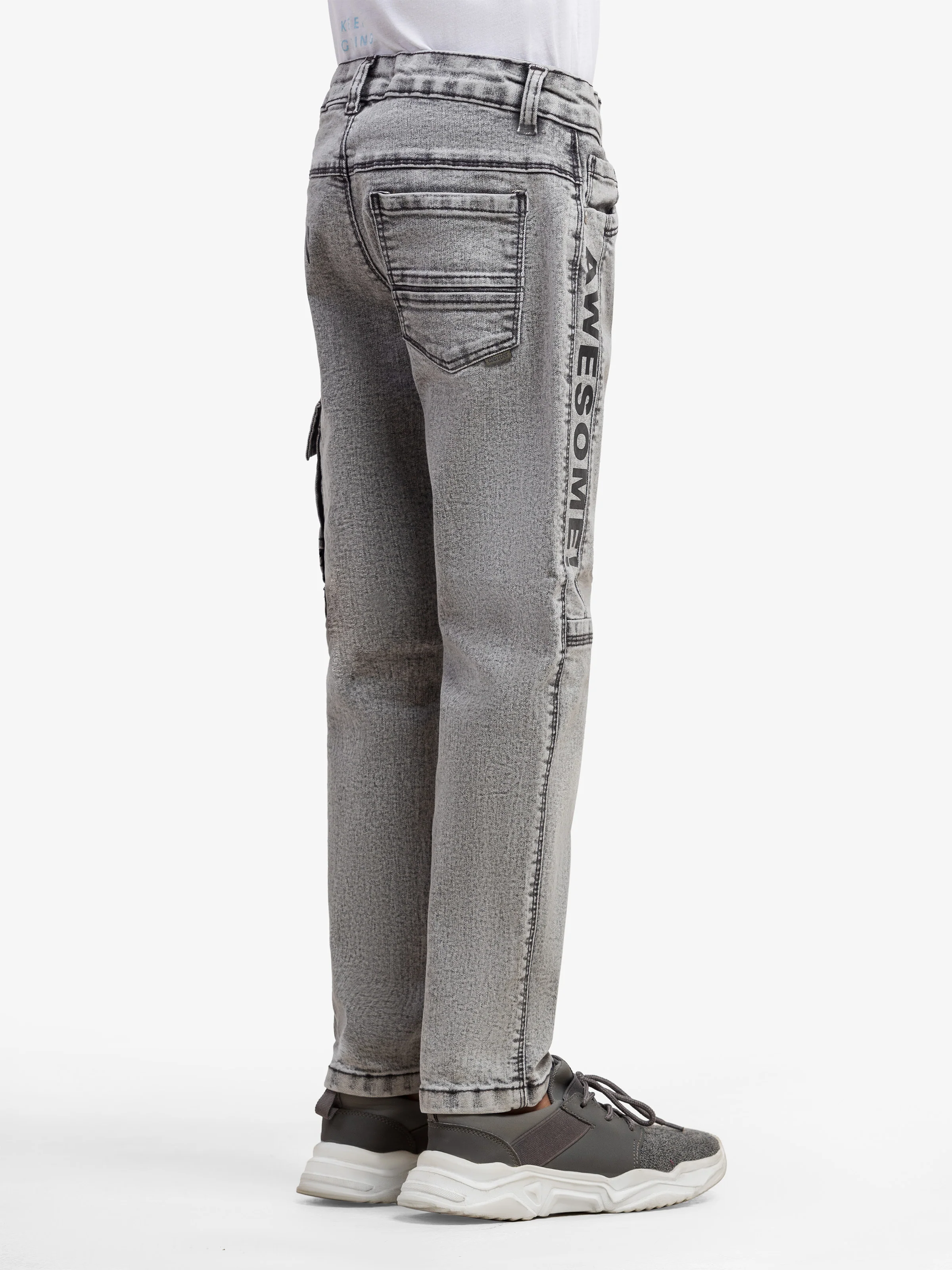Boy's Light Grey Denim Pant - EBBDP5-055 - Image 2