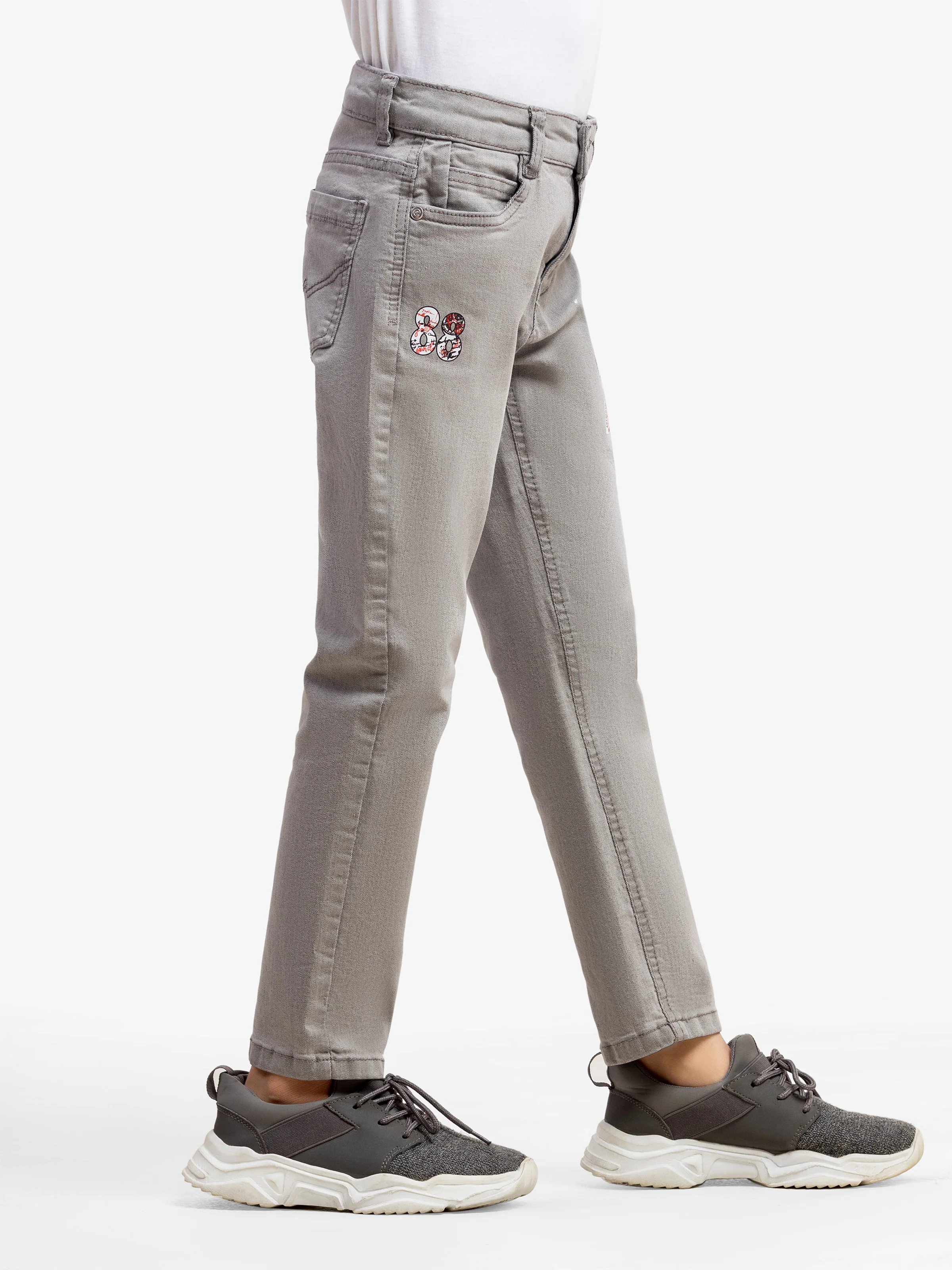 Boy's Light Grey Denim Pant - EBBDP5-056 - Image 2