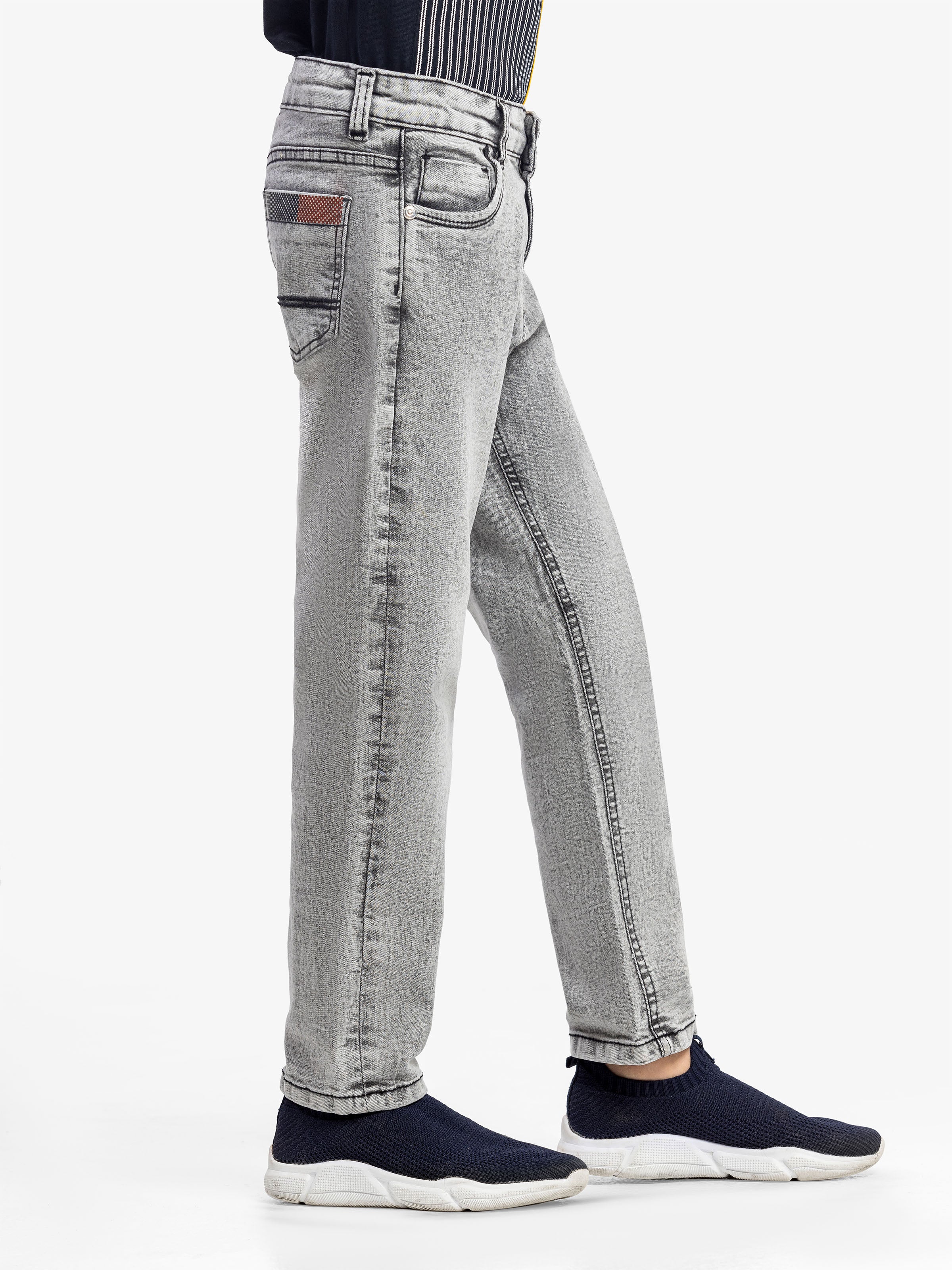 Boy's Light Grey Denim Pant - EBBDP5-057 - Image 2