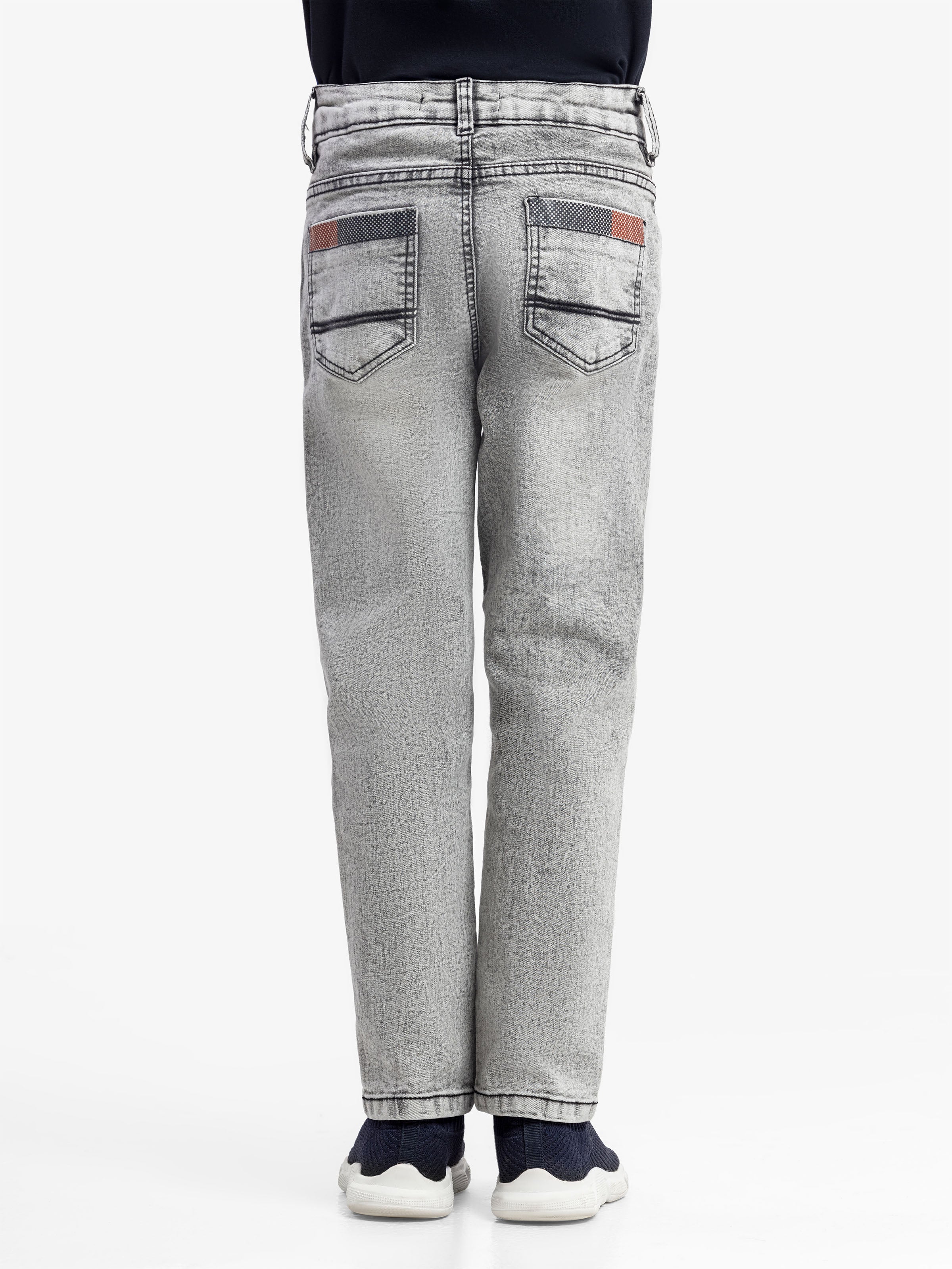 Boy's Light Grey Denim Pant - EBBDP5-057 - Image 5