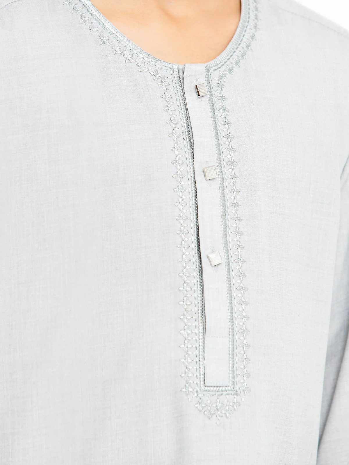 Boy's Light Grey Kurta Shalwar - EBTKS24-3913 - Image 3