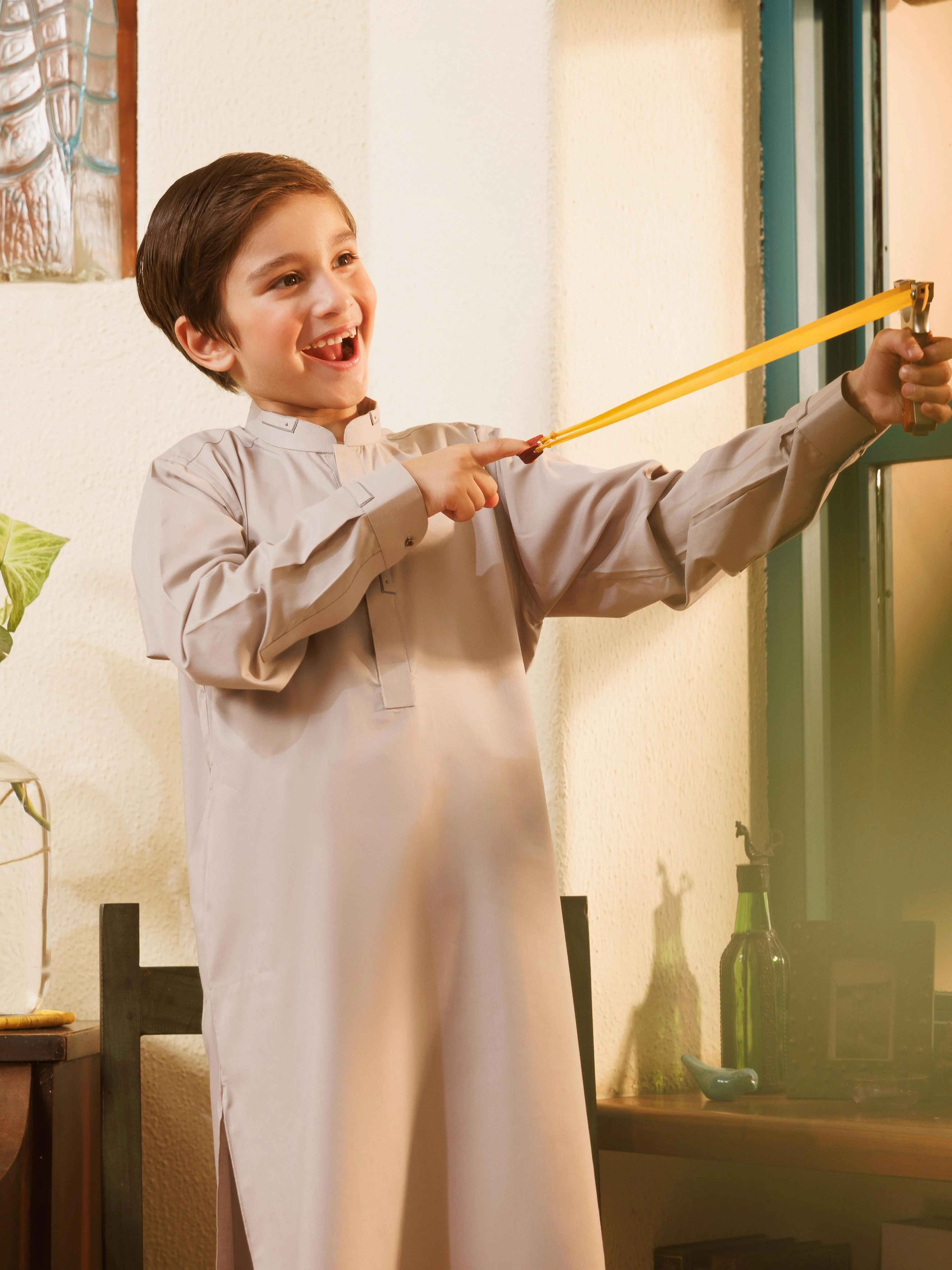 Boy's Light Grey Kurta Shalwar - EBTKS5-4030 - Image 2