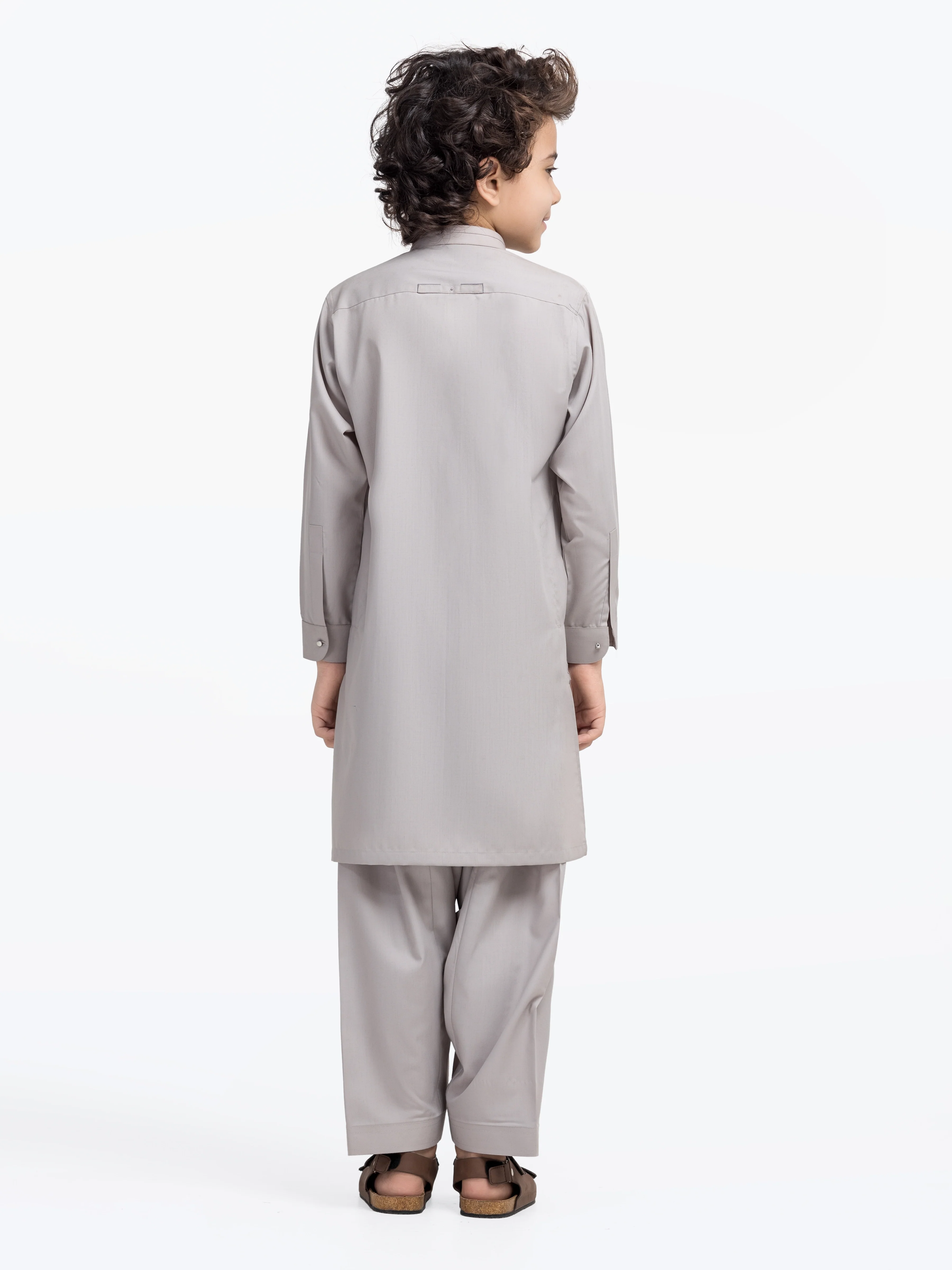 Boy's Light Grey Kurta Shalwar - EBTKS5-4030 - Image 6