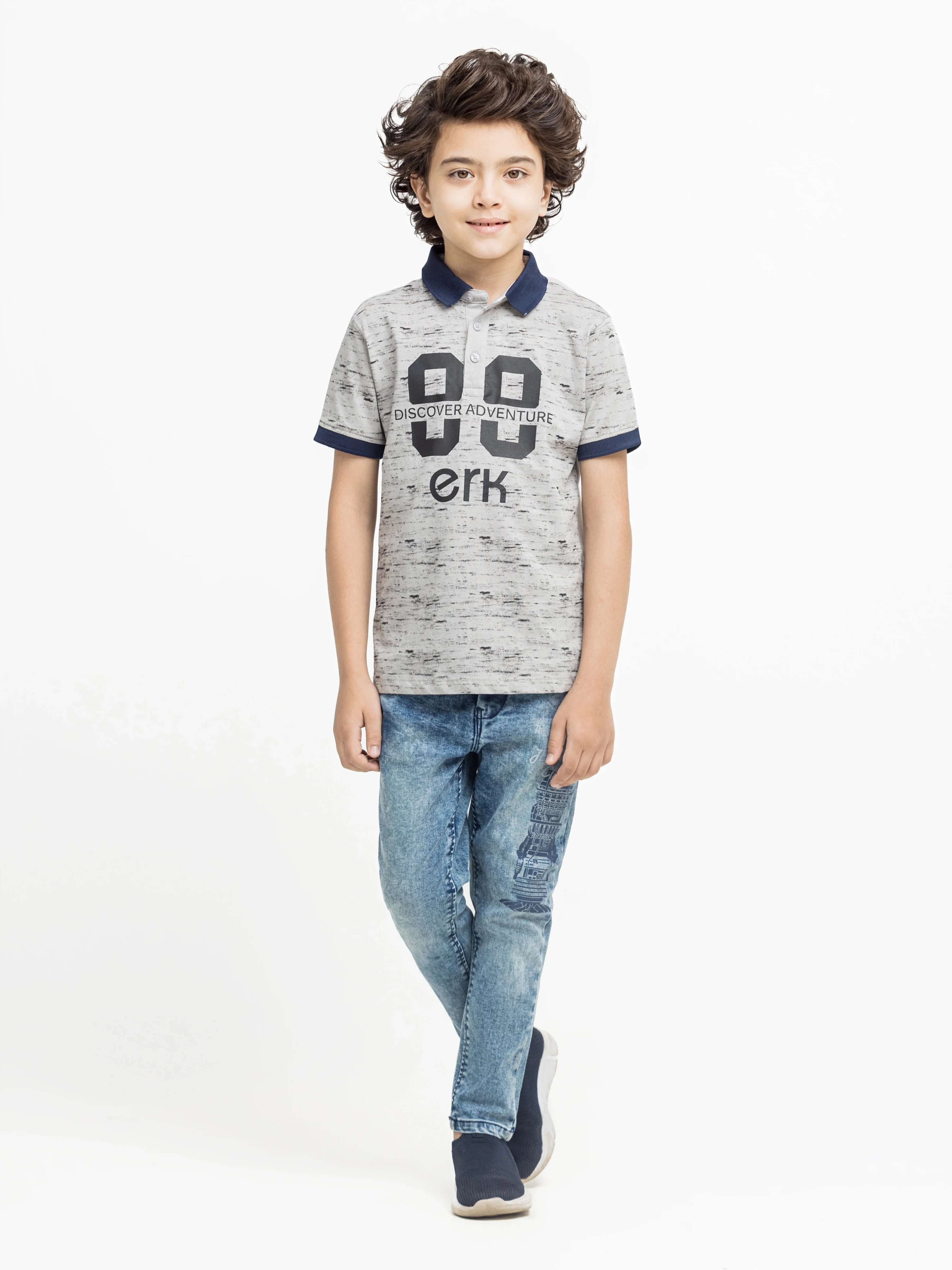 Boy's Light Grey Polo Shirt - EBTPS5-005 - Image 2