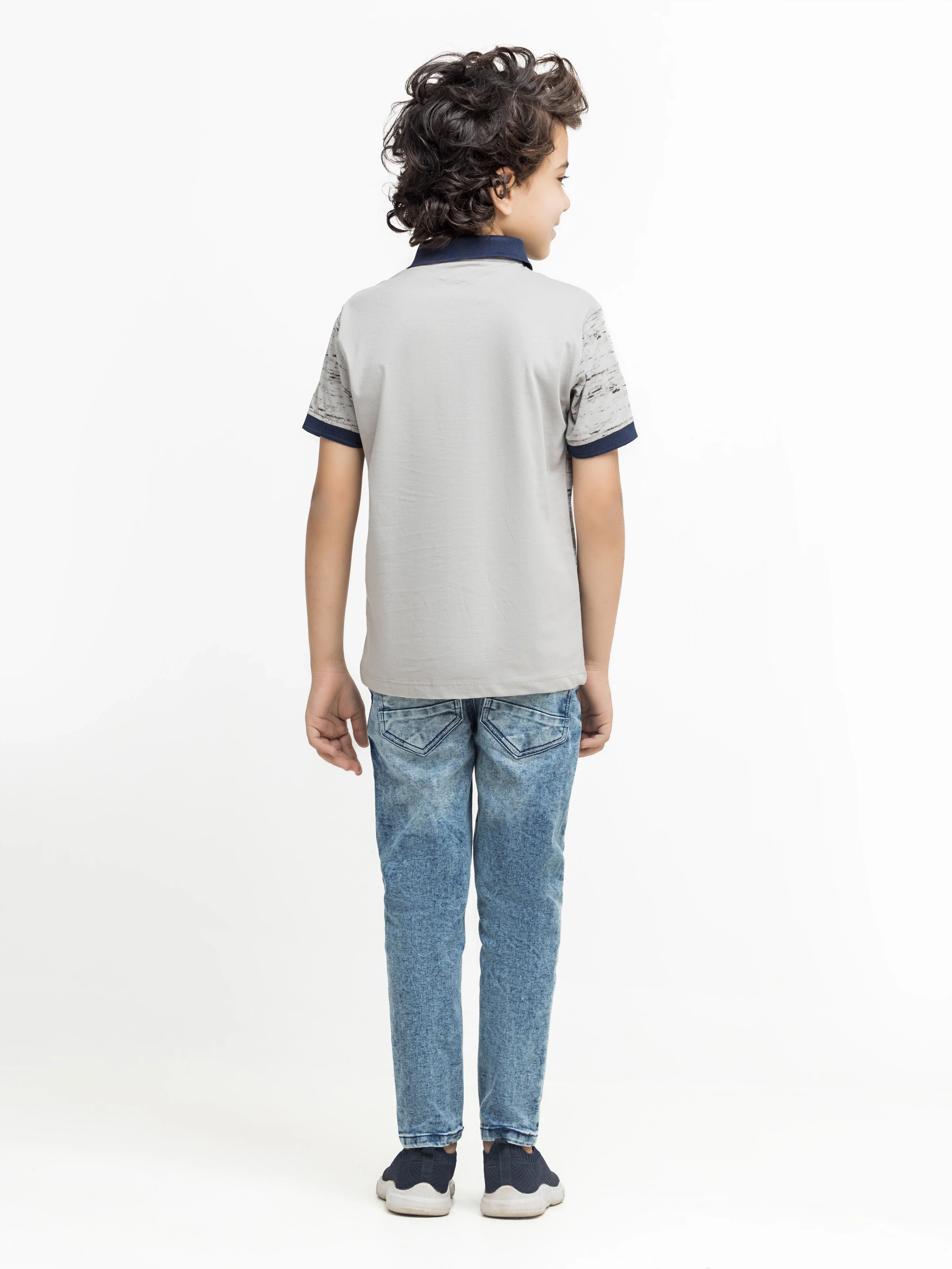 Boy's Light Grey Polo Shirt - EBTPS5-005 - Image 5