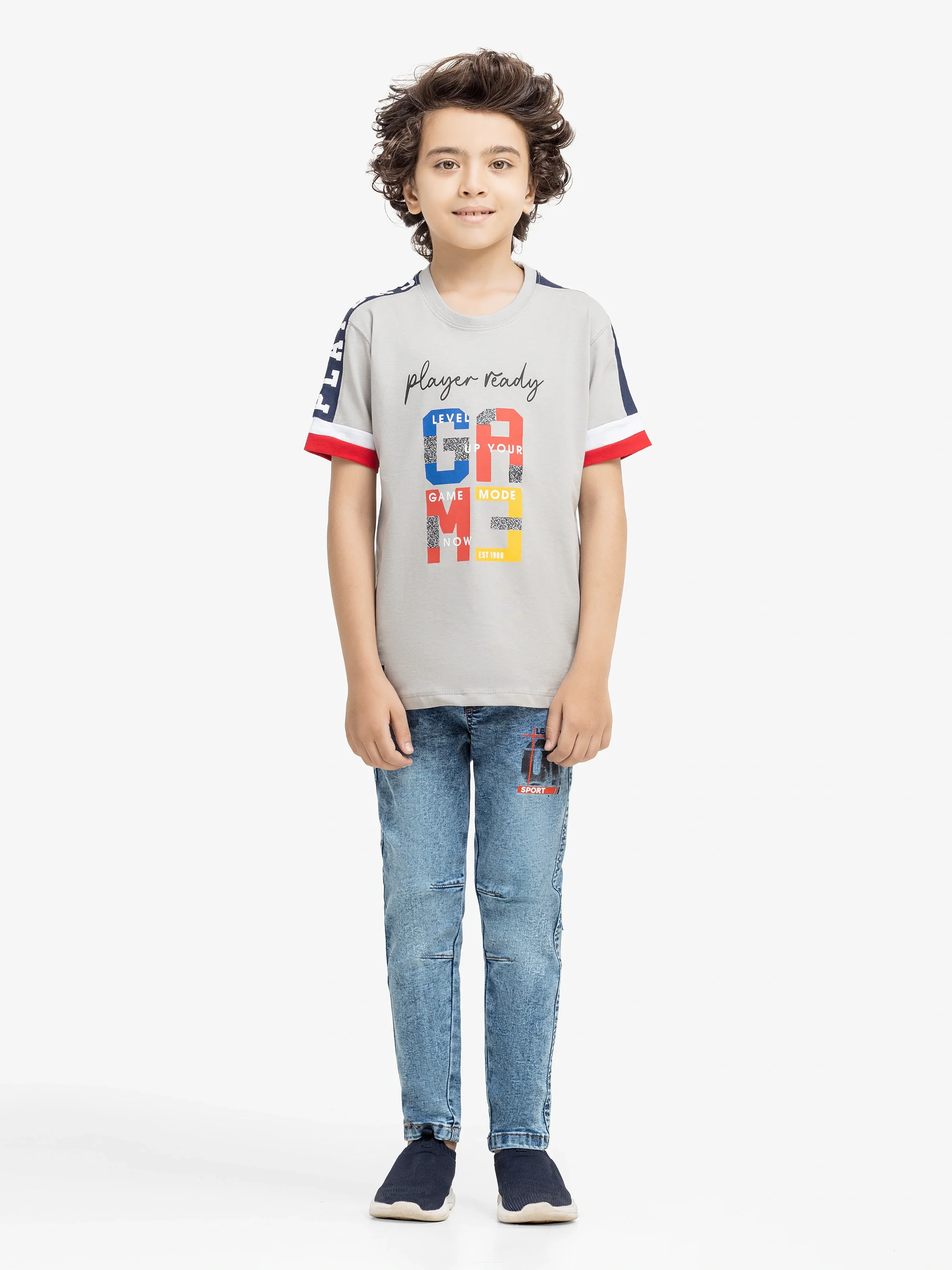 Boy's Light Grey T-Shirt - EBTTS5-011 - Image 2