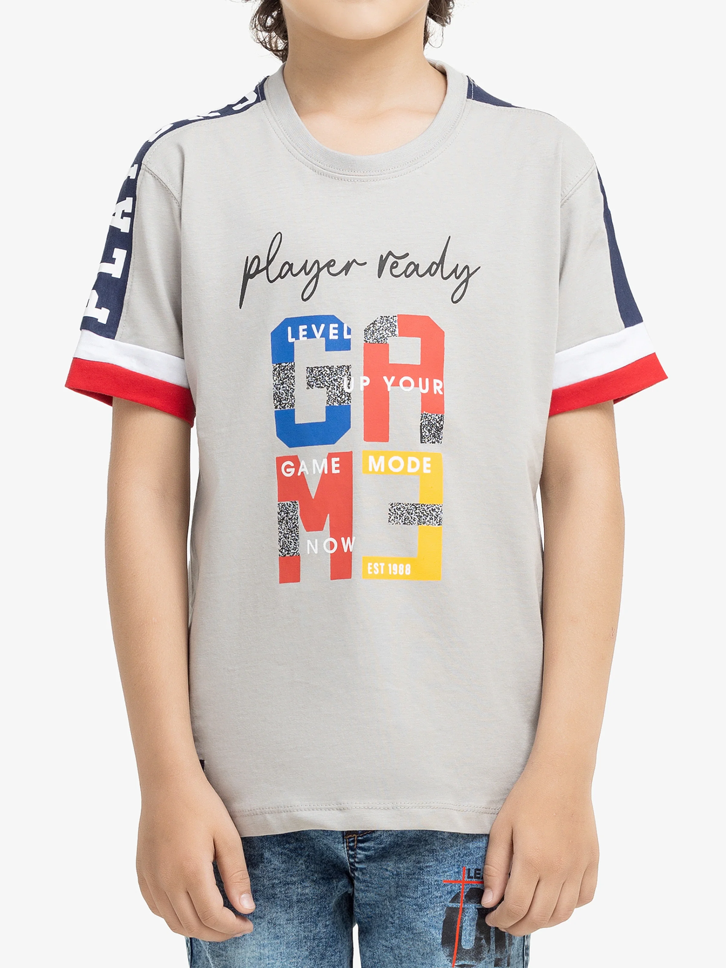 Boy's Light Grey T-Shirt - EBTTS5-011 - Image 3