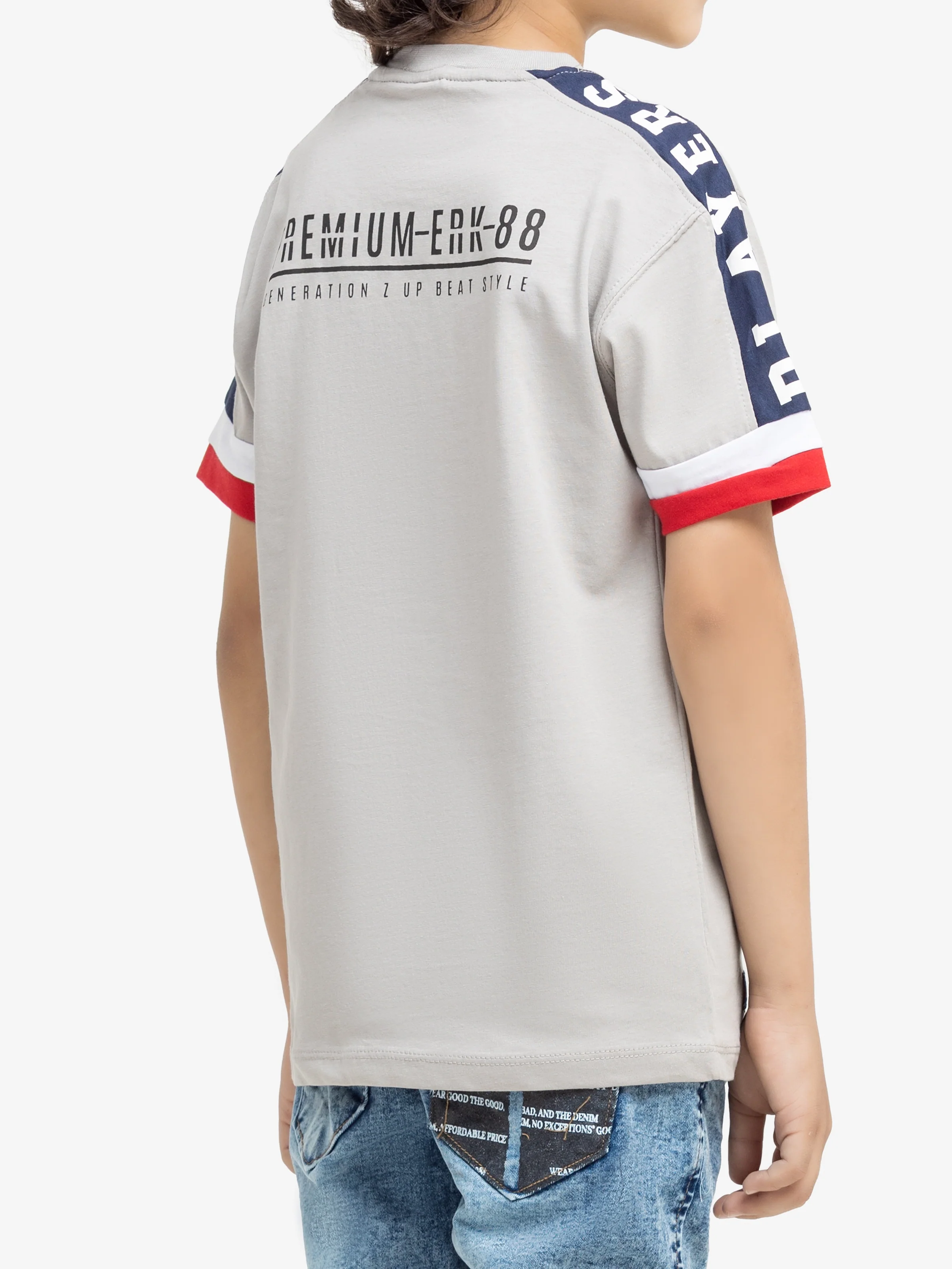 Boy's Light Grey T-Shirt - EBTTS5-011 - Image 4