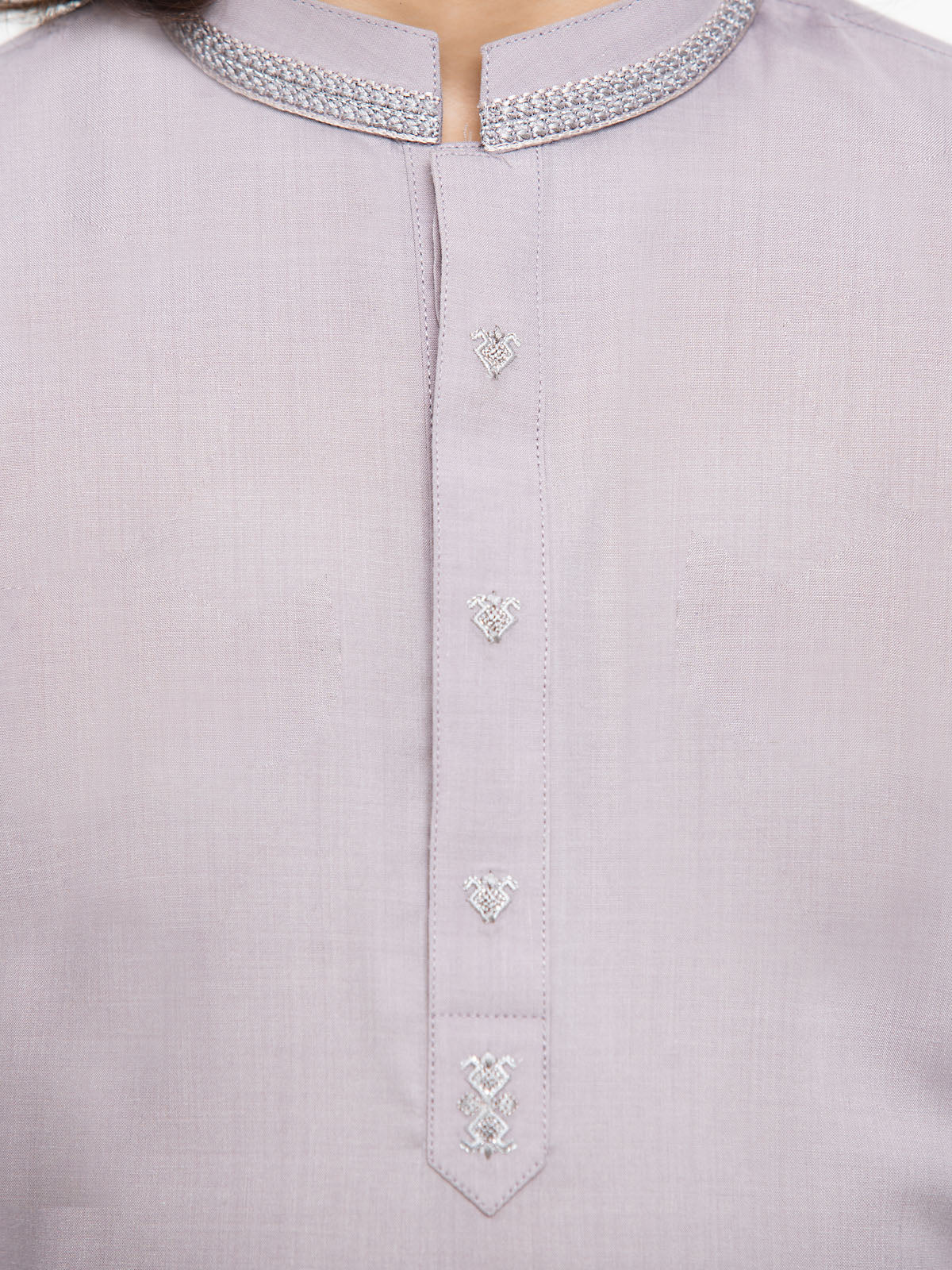 Boy's Light Lavender Kurta Shalwar - EBTKS24-3942 - Image 4