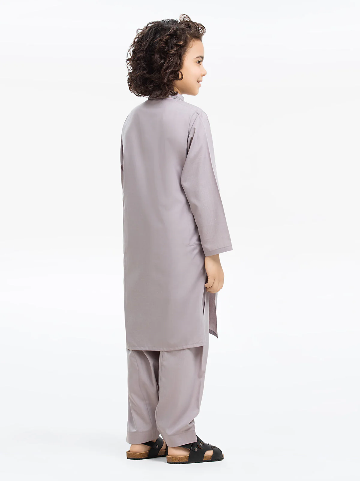 Boy's Light Lavender Kurta Shalwar - EBTKS24-3942 - Image 5