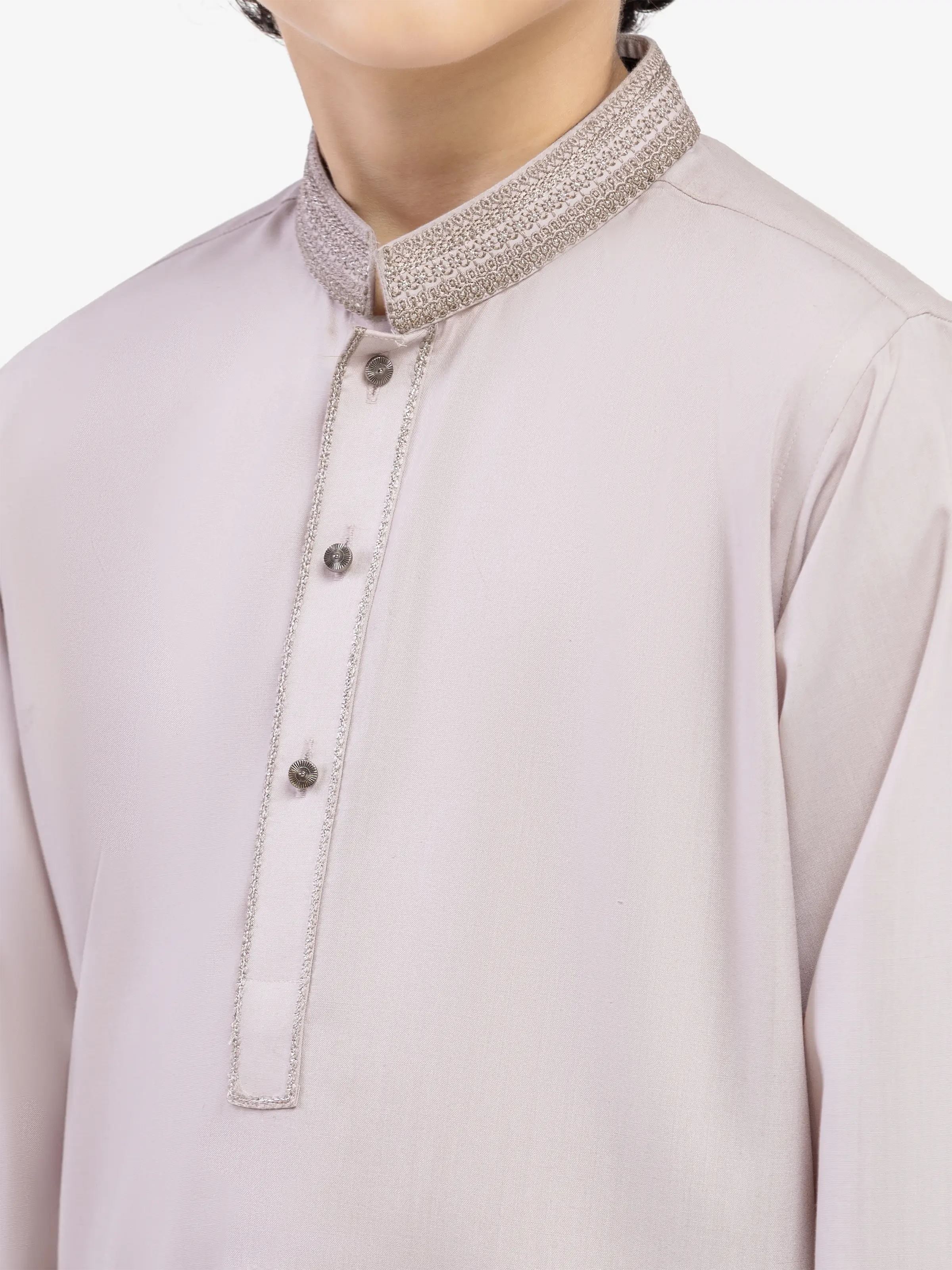 Boy's Light Mauve Kurta Shalwar - EBTKS5-4036 - Image 3