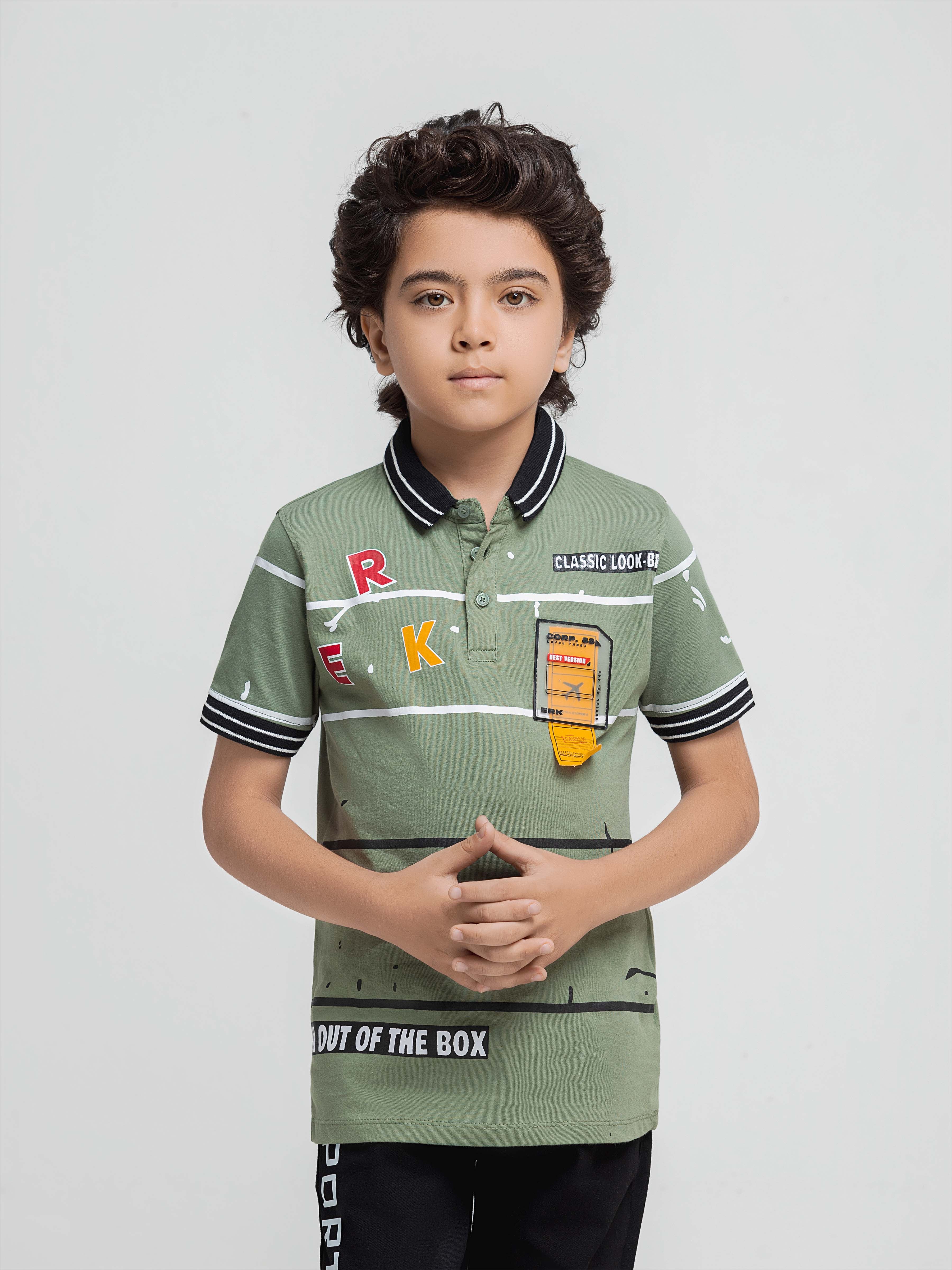 Boy's Light Olive Polo Shirt - EBTPS6-009
