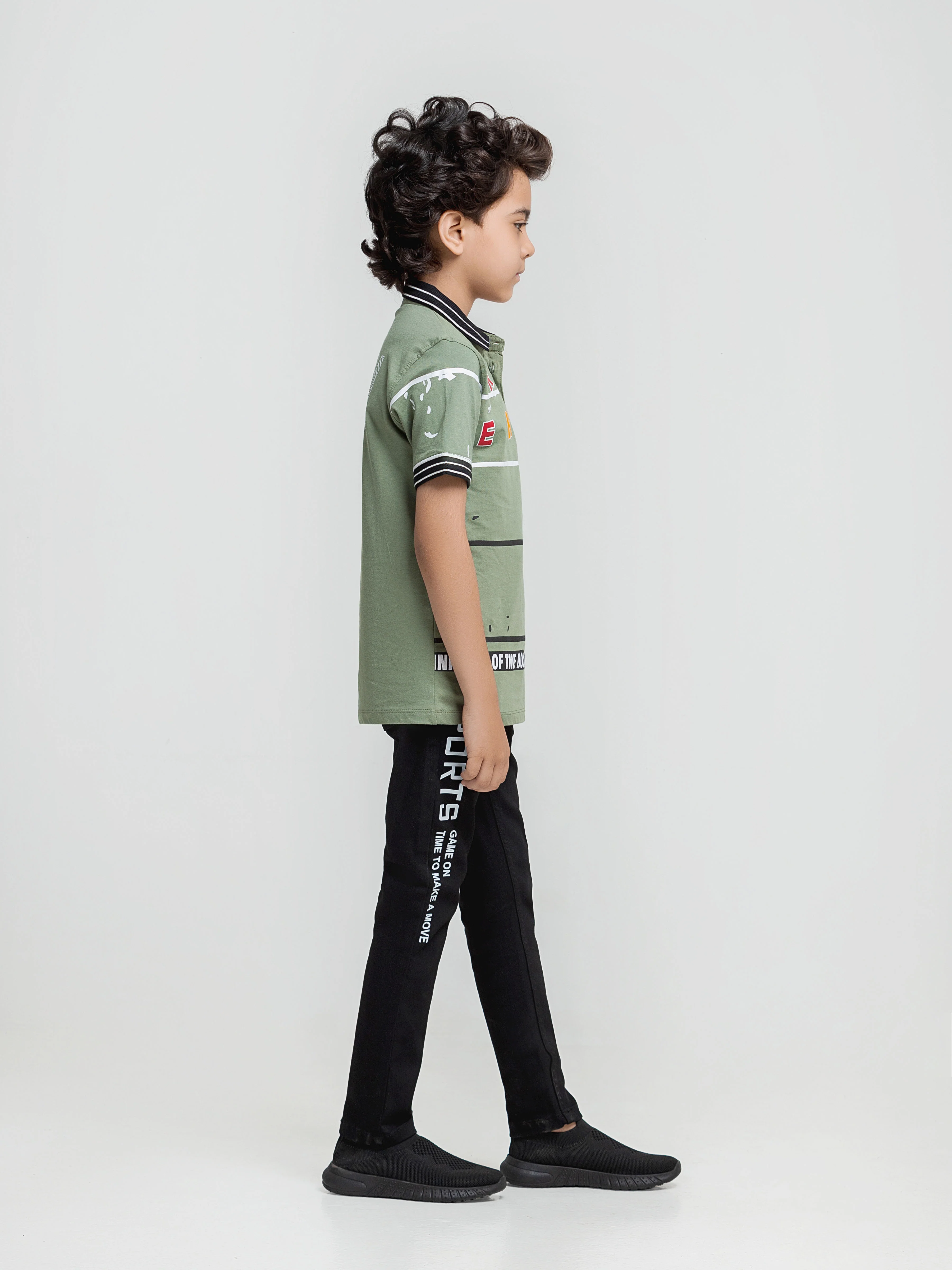 Boy's Light Olive Polo Shirt - EBTPS6-009 - Image 4
